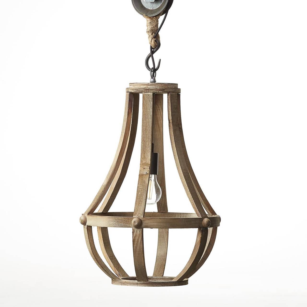 Brilliant Pendelleuchte Church, Lampe Church G95, 60W, 43cm holz Pendelleuchte 1x hell geeignet E27