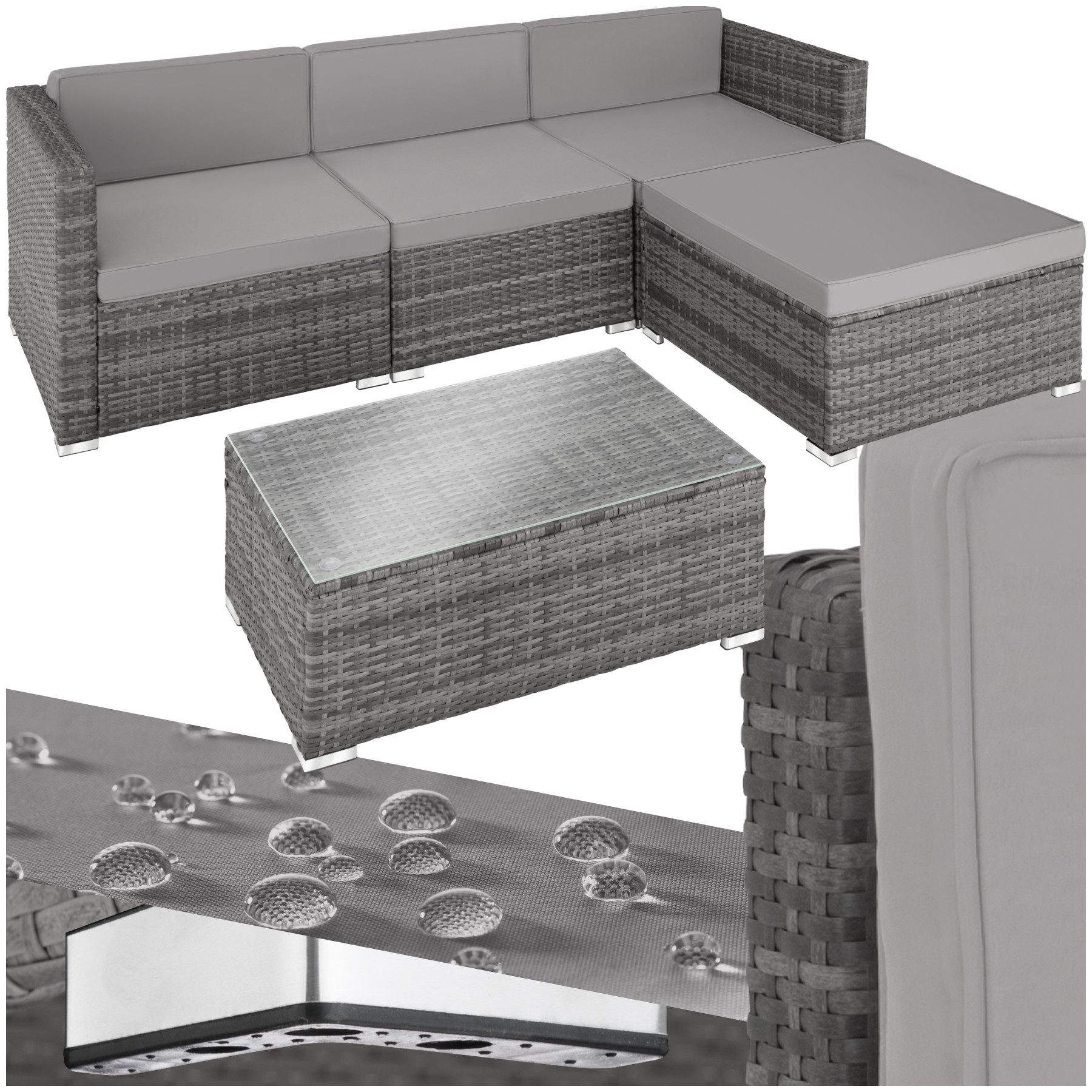 tectake Loungeset Rattan Lounge, (Set., 5-tlg), günstig online kaufen