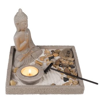 ReWu Dekoteller Dekor Buddha Zen-SET Teelichthalter