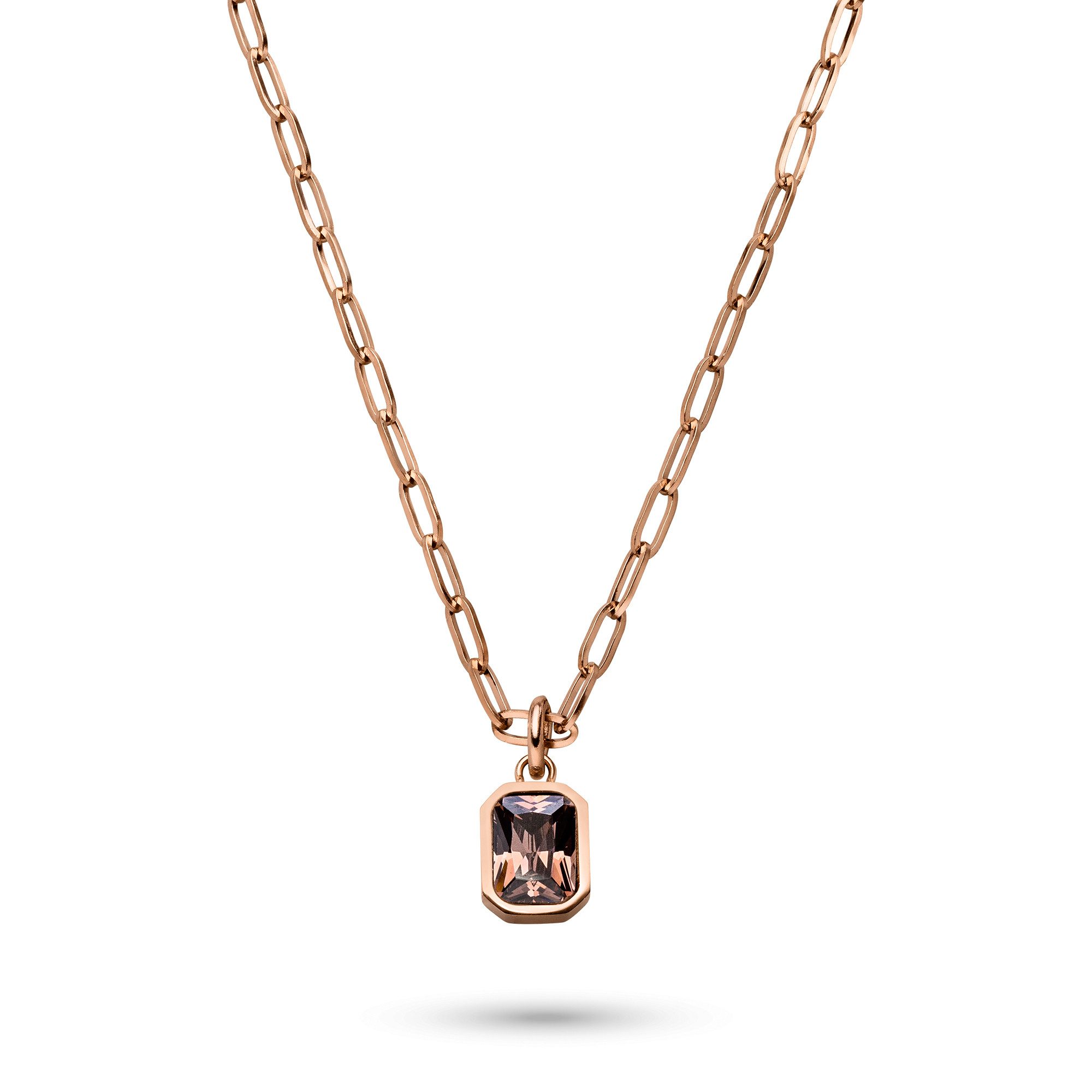 s.Oliver Kette mit Anhänger Schmuck Geschenk Edelstahl Halskette Signature Stone, mit Zirkonia (synth)