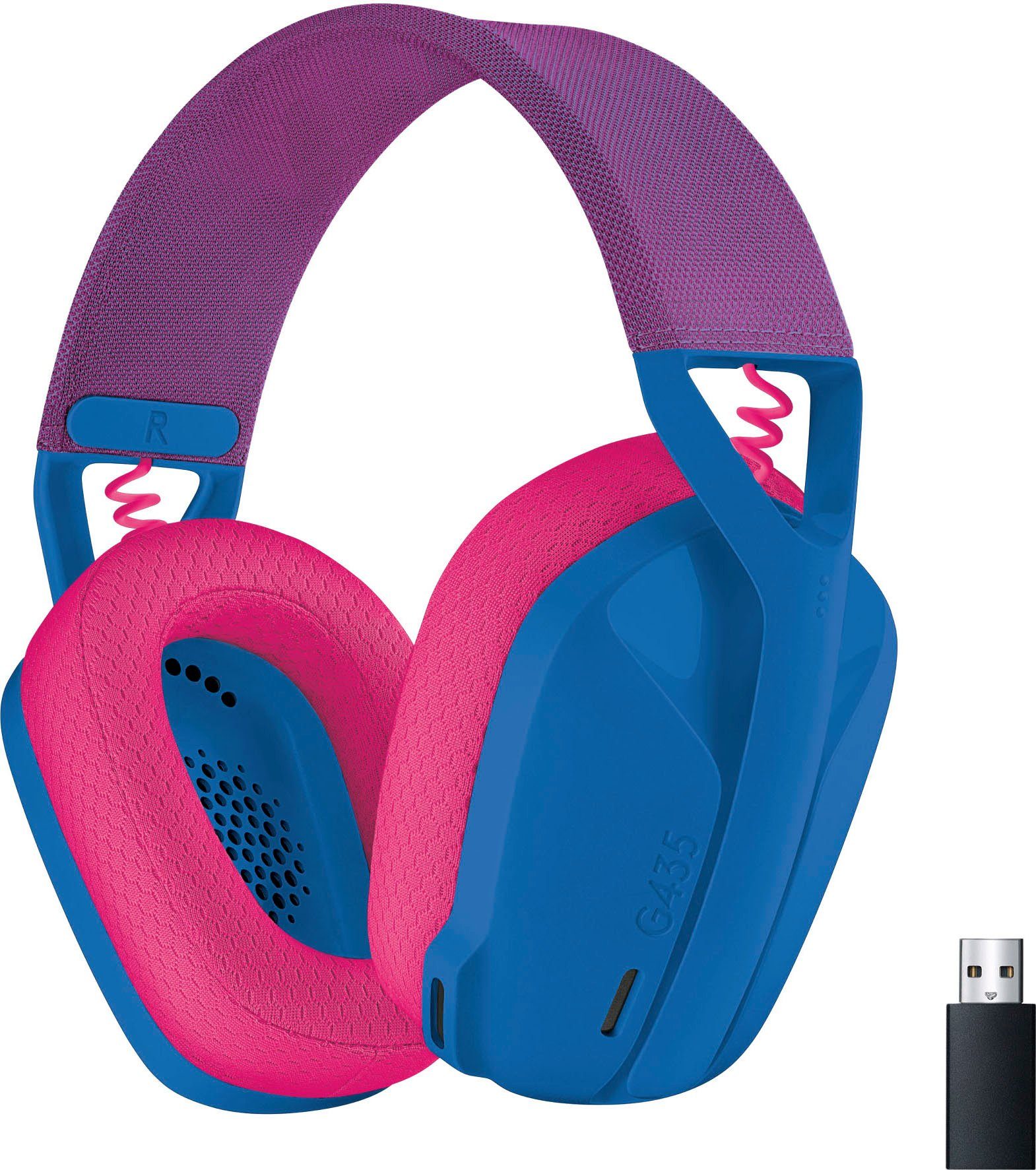 Atmos, LIGHTSPEED Wireless-Headset Logitech G435 PS4, Dolby PS5) G (Bluetooth,18h Akku, blau PC,