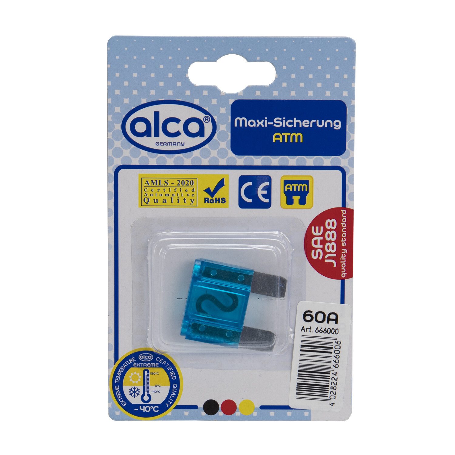 alca Sicherheitsrelais Maxi-Sicherung 60A; 1 St. Blister blau Maxi Flachsicherung, (1-St)