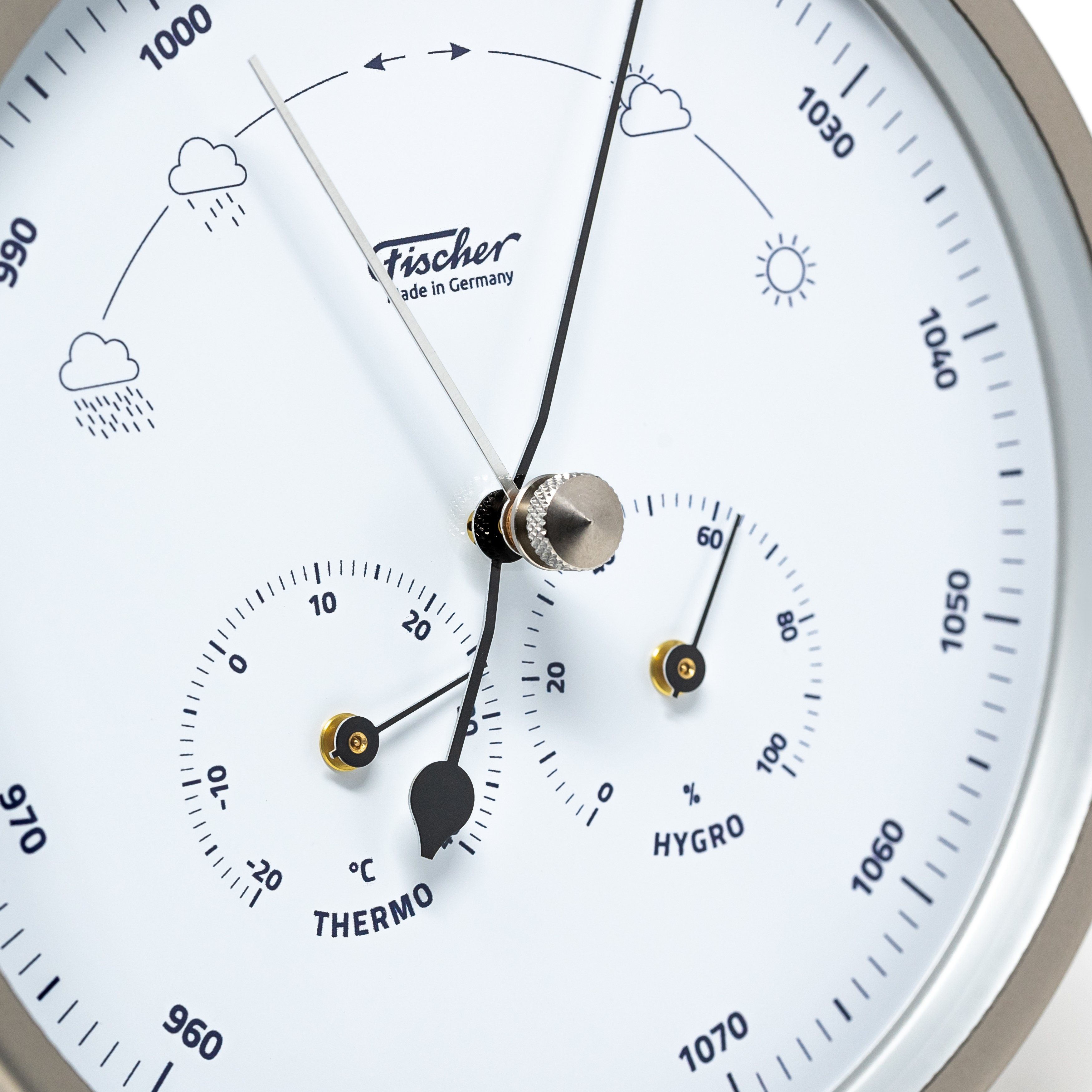 Fischer Fischer 1602-01 Wetterstation 160mm Edelstahl Made in Germany Außenwetterstation