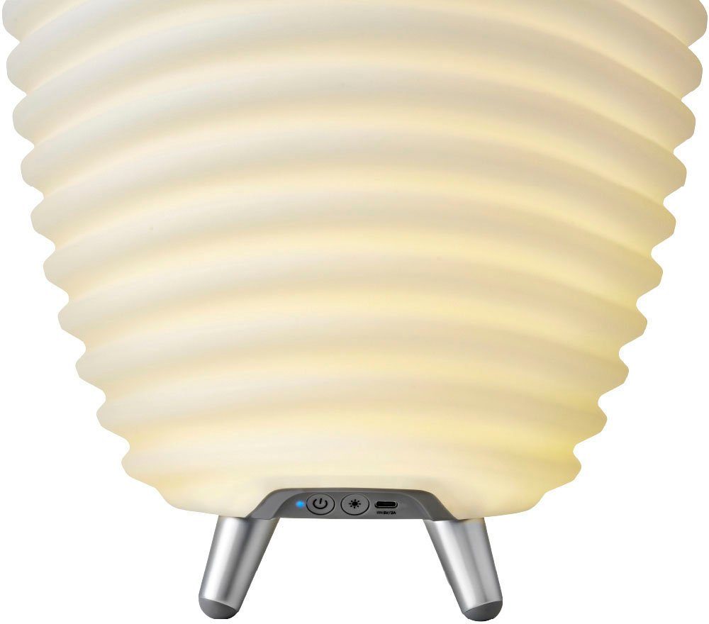 Stehlampe (Akku),Sektkühler,TWS integriert, Sound Synergy kooduu Hygge-Design,Bluetooth LED Warmweiß, fest Bluetooth-Lautsprecher, 50, Stereo LED Lautsprecher