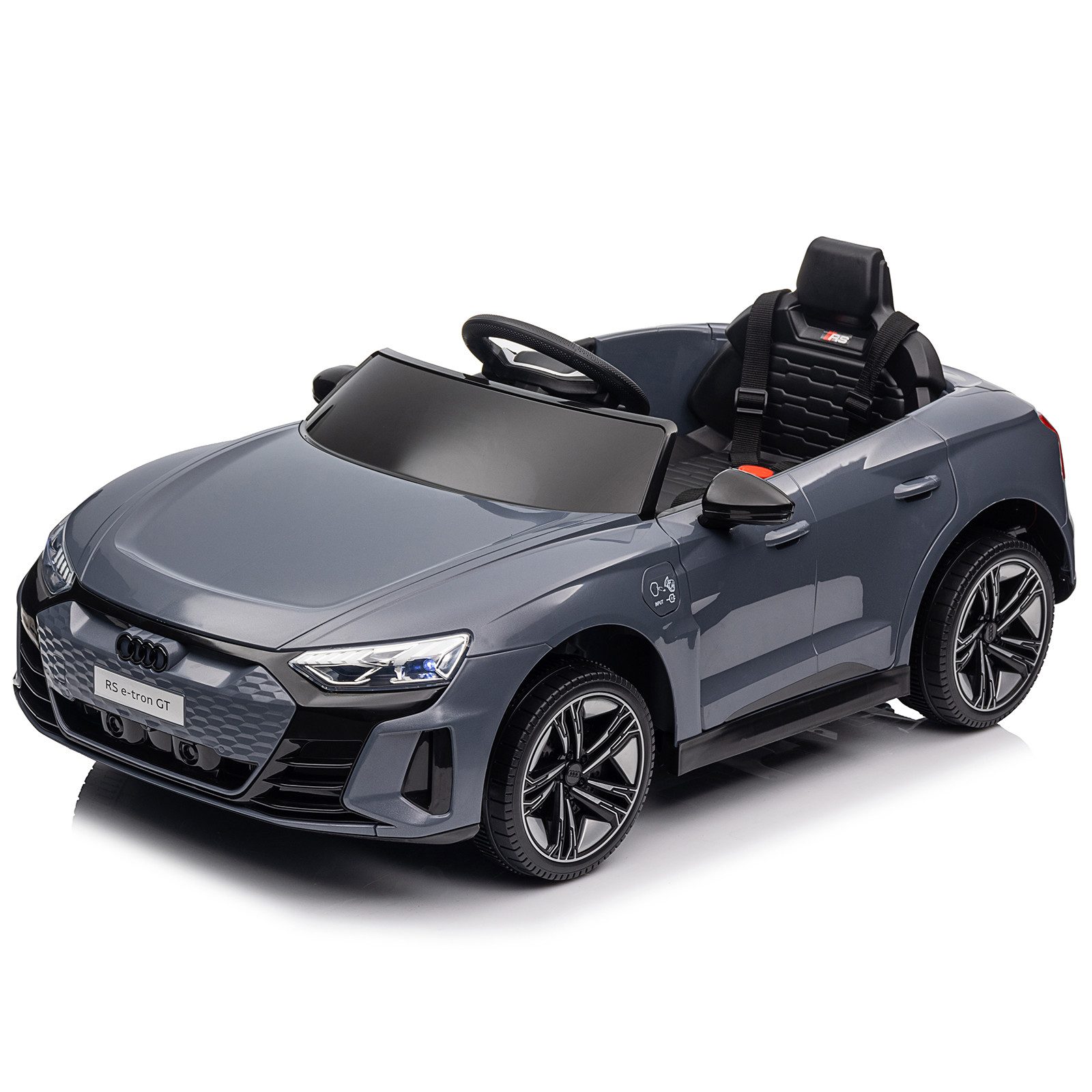 LALAHO Elektro-Kinderauto Elektro-Kinderauto,Kinderfahrzeug,Fernbedienung,Musik,Licht, verstellbarem Sicherheitsgurt und Audi RS e-tron GT Design