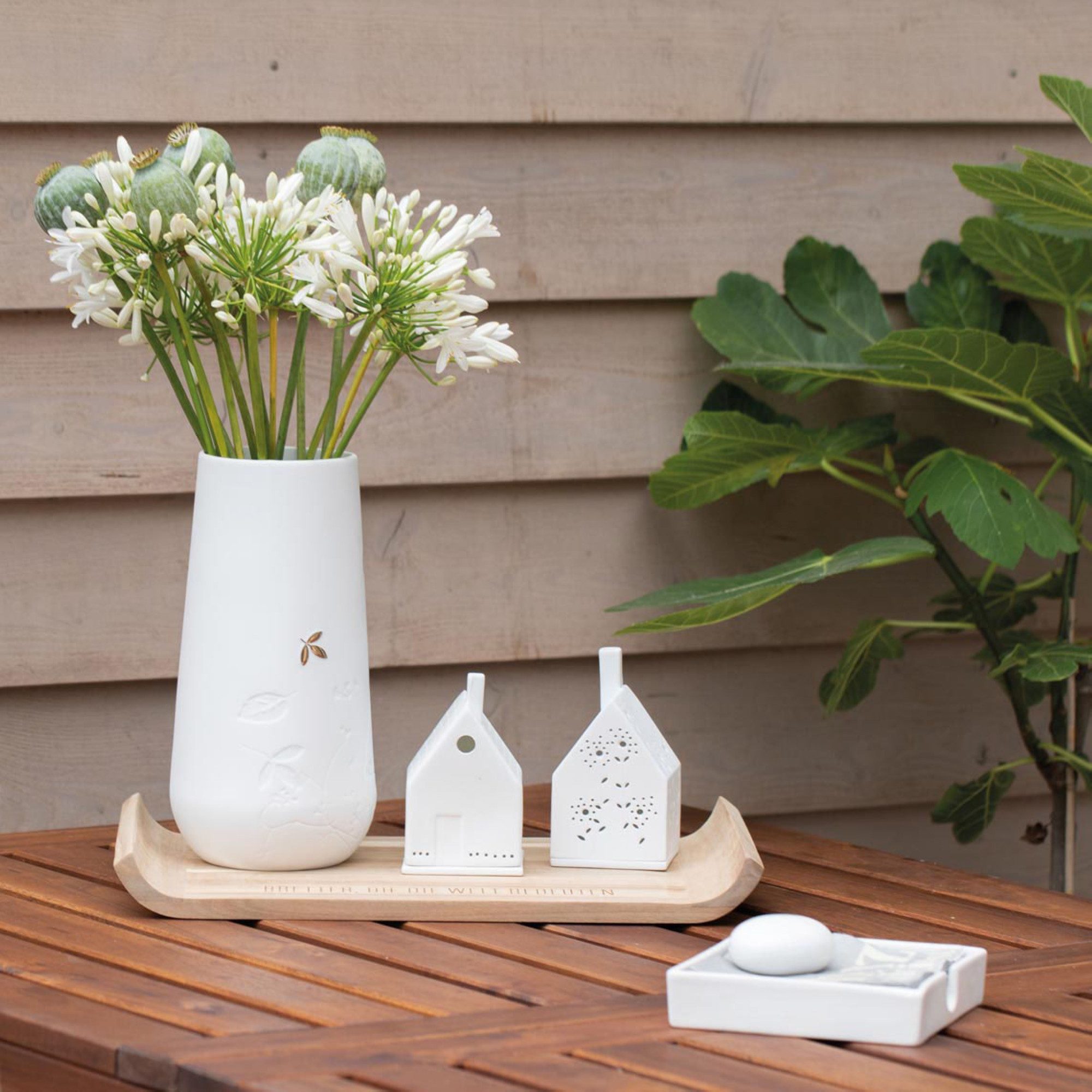 Räder Dekovase räder Vase mit goldenem Blatt Gross