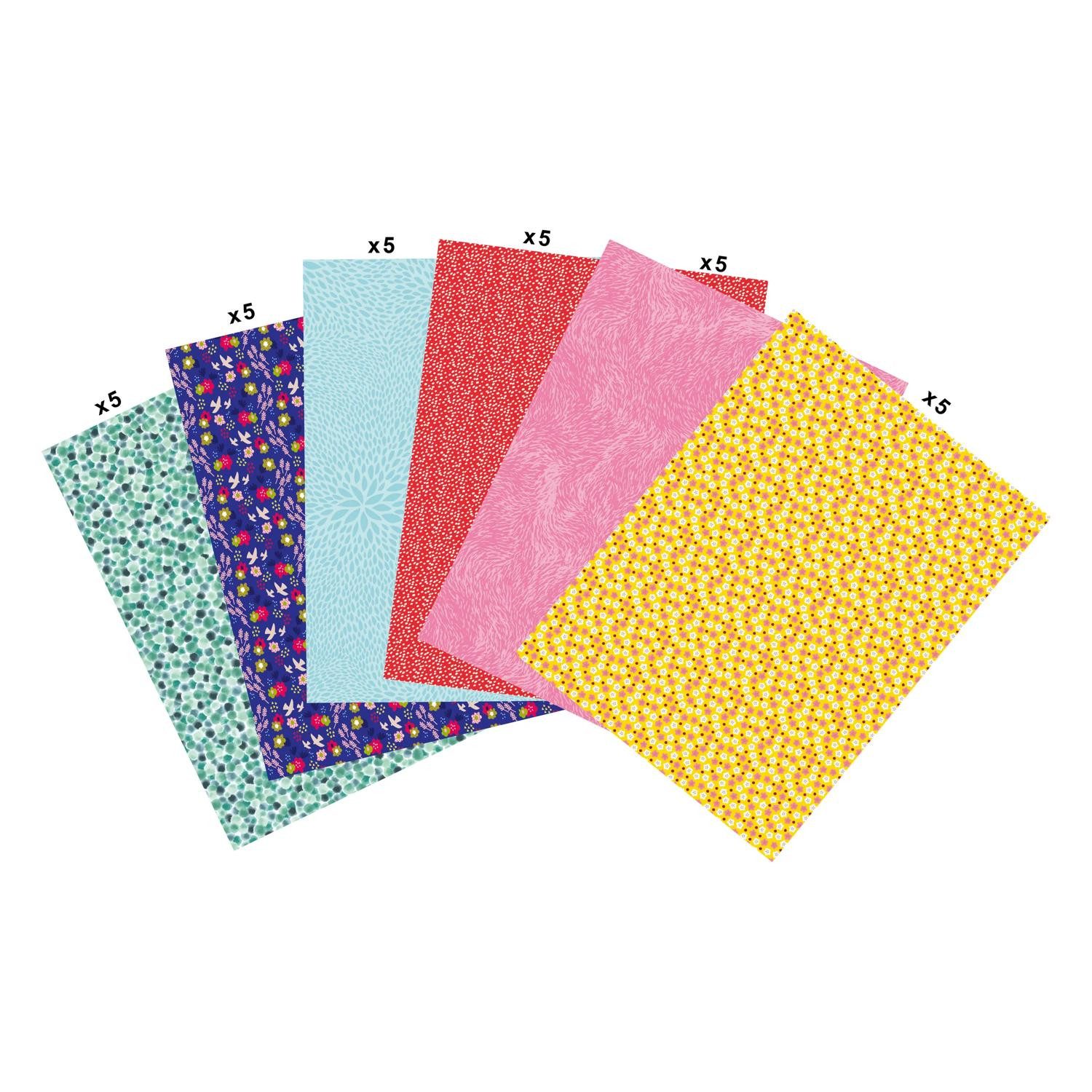 Thumbnail - décopatch Bastelkartonpapier Pack. 30 Blatt -Papier 30x40cm Sortierung grelle Farben PS30C21C, DECO-Papiers