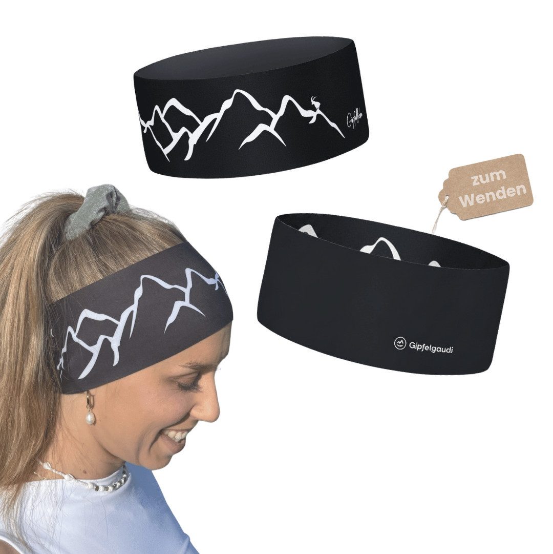 Gipfelgaudi Stirnband Outdoor Stirnband Atmungsaktiv & rutschfest, Ideal für Sport, Outdoor angenehmes und weiches Material für 100% Tragekomfort, elastisch