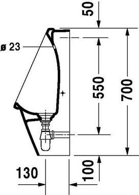 Duravit WC-Komplettset Duravit Urinal STARCK 3 RIMLESS 245x300m