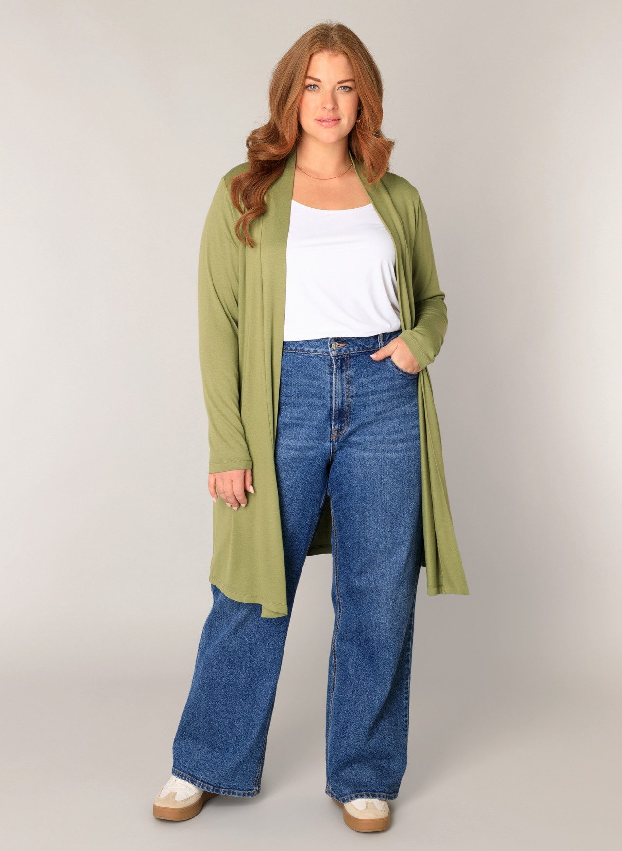 Base Level Curvy Longstrickjacke Figurumspielende, weiche Strickqualität günstig online kaufen