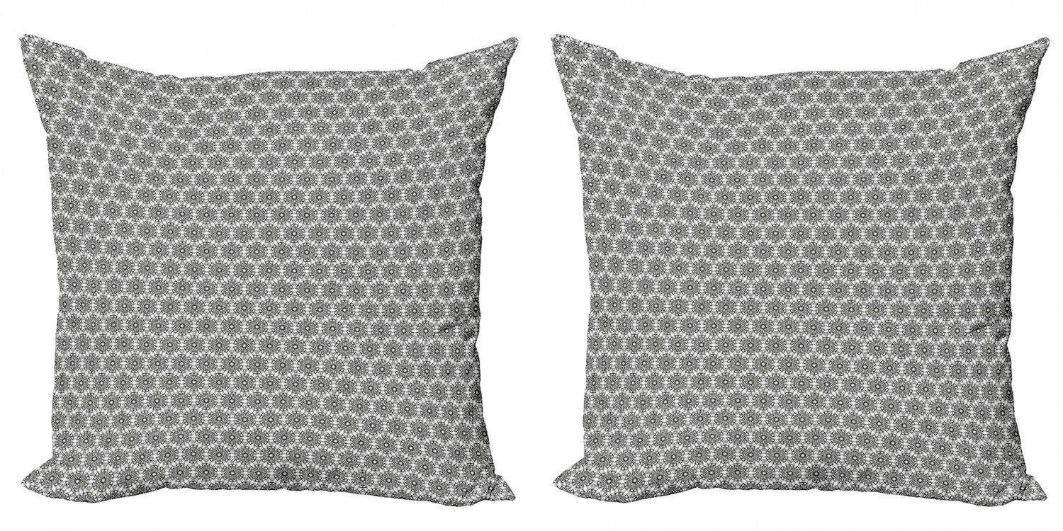 Kissenbezüge Modern Accent Doppelseitiger Digitaldruck, Abakuhaus (2 Stück), Abstrakte Geometrie monochrome Blume