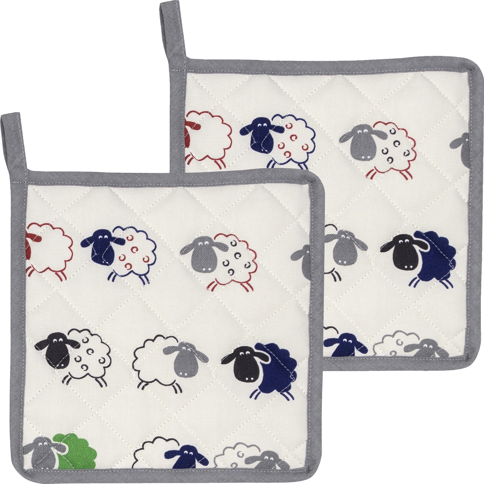 Kracht Topflappen Topflappen "Schäfchen" 2er-Pack, Motiv