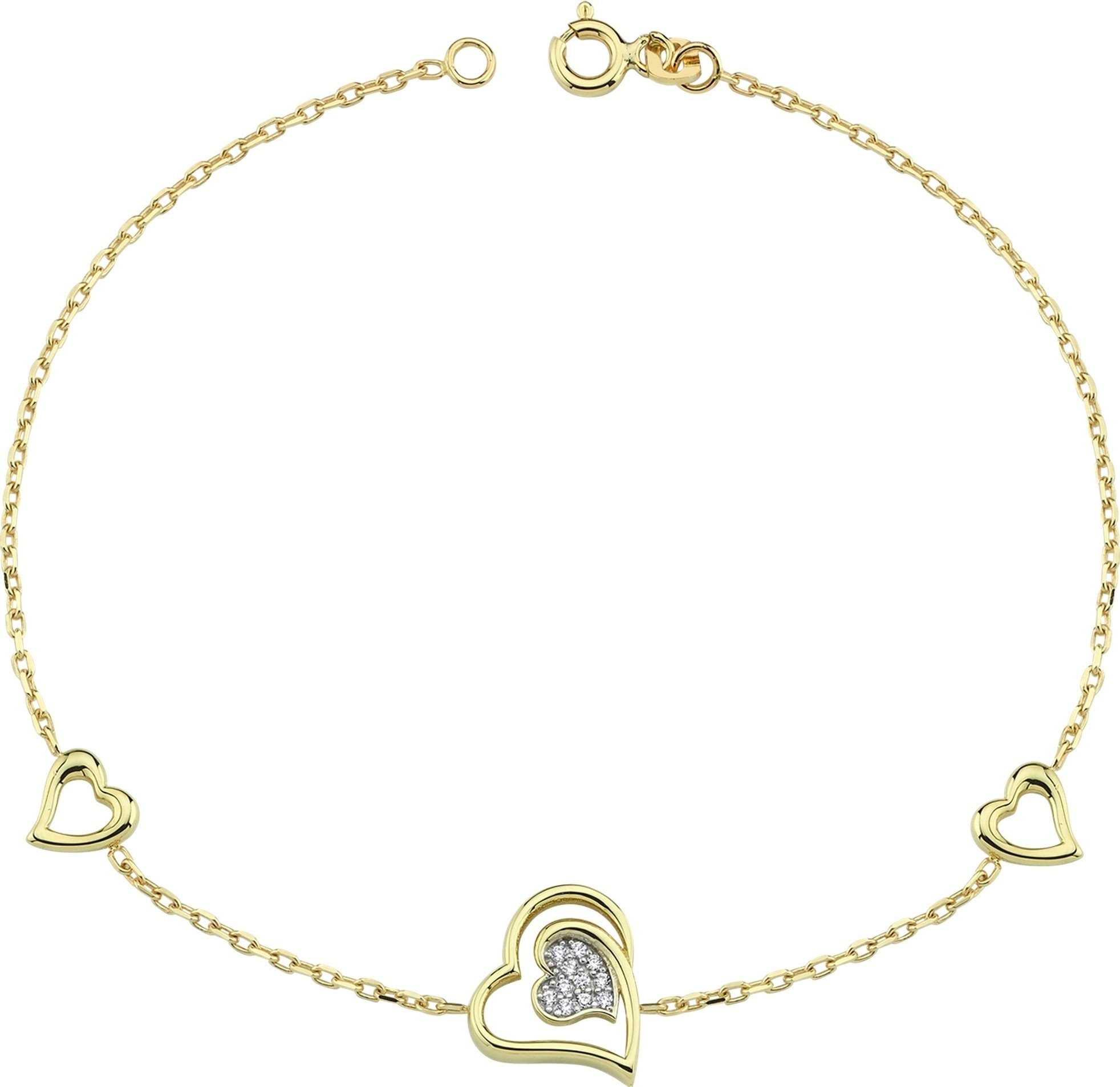Balia Goldarmband Balia Armband für Damen 8K Gold (Armband), Damen Armbänder Herzen aus 333 Gelbgold - 8 Karat