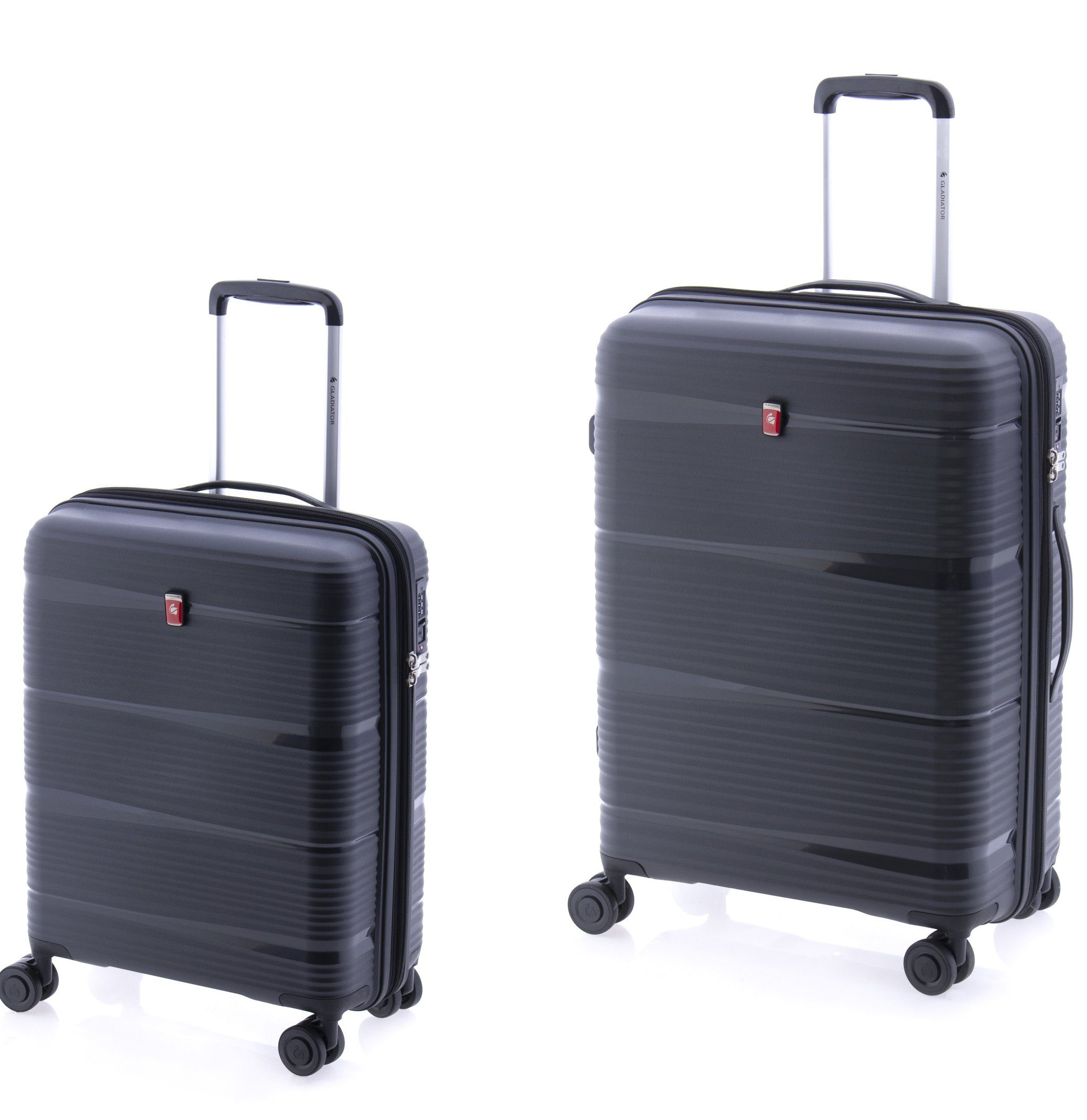 GLADIATOR Hartschalen-Trolley Set: 65+55 cm, 4 Rollen, TSA-Schloss, Dehnfalte, Polypropylen,3 Farben