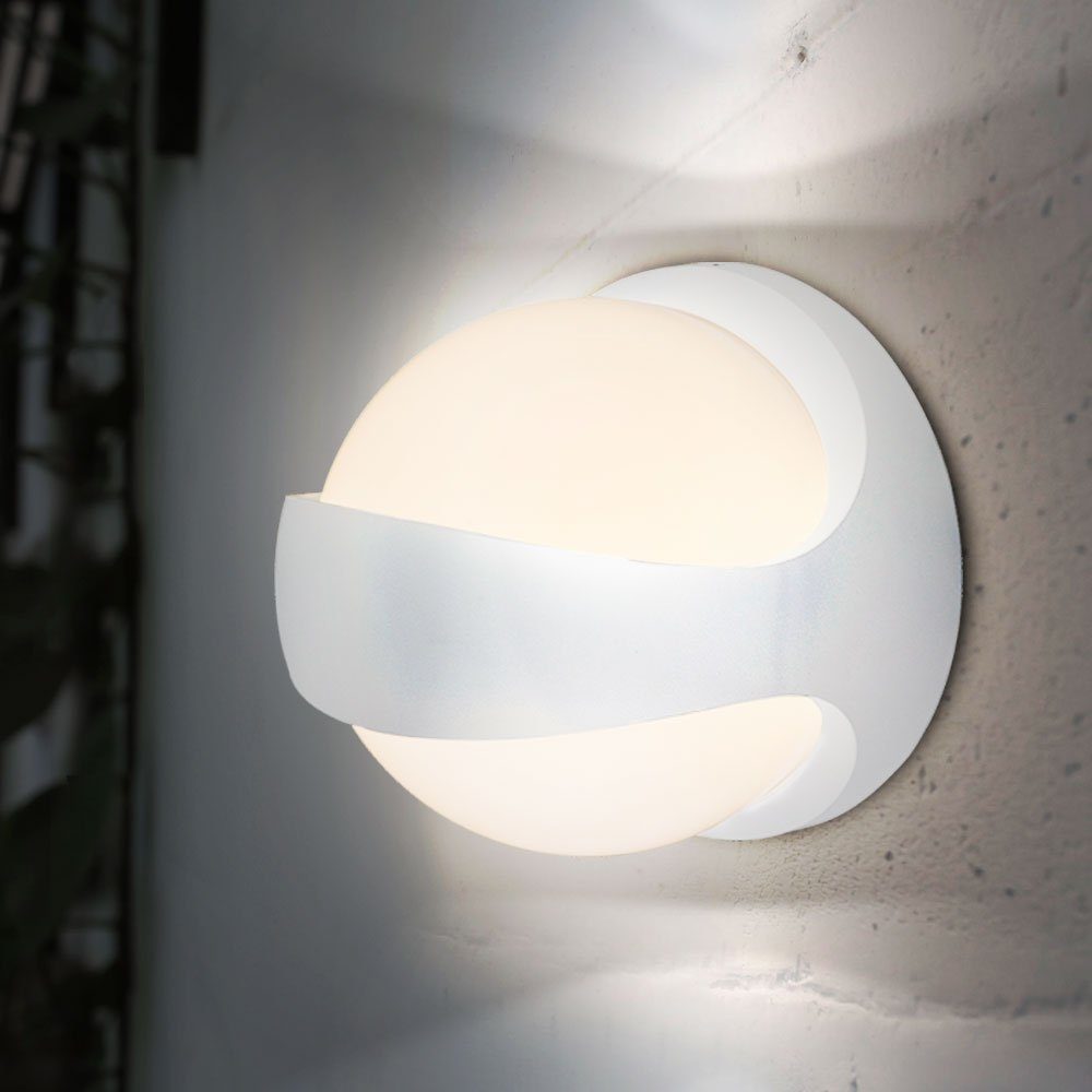 GLOBO LIGHTING LED Dekolicht, LED-Leuchtmittel fest verbaut, Warmweiß, Wandleuchte Up Down Außenlampe LED Fassadenleuchte weiß Balkonleuchte