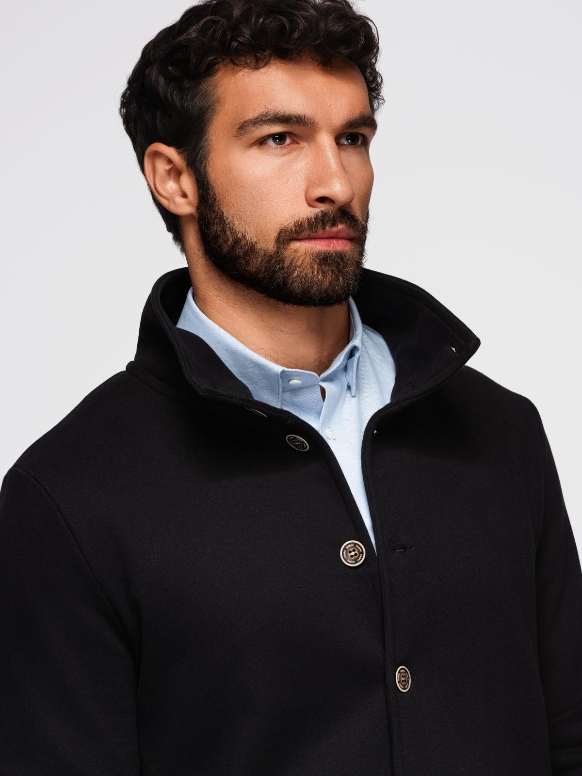 OMBRE Sweatjacke Herren-Sweatshirt mit Knopfleiste und Stehkragen günstig online kaufen