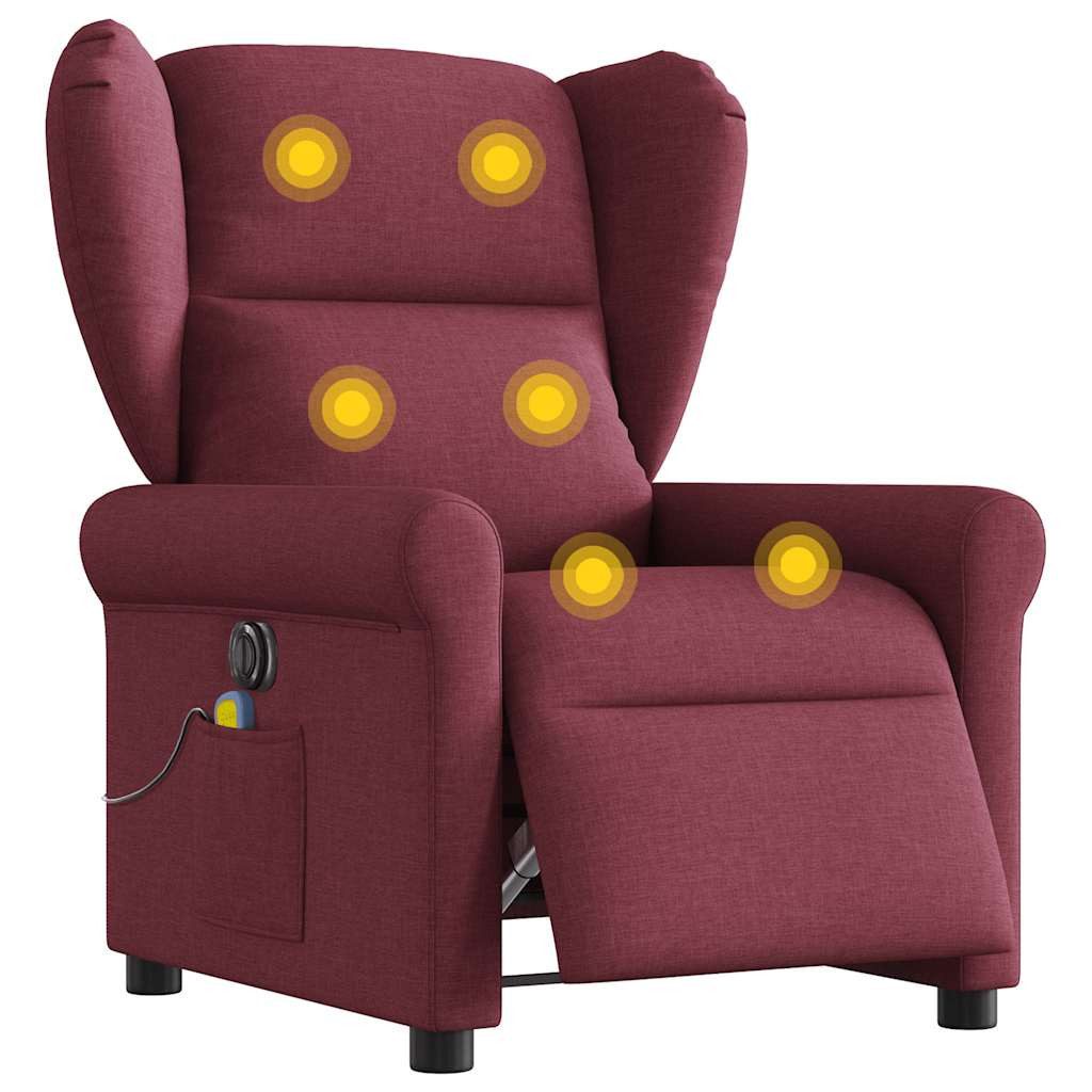 vidaXL Sessel Massagesessel Elektrisch Weinrot Stoff günstig online kaufen