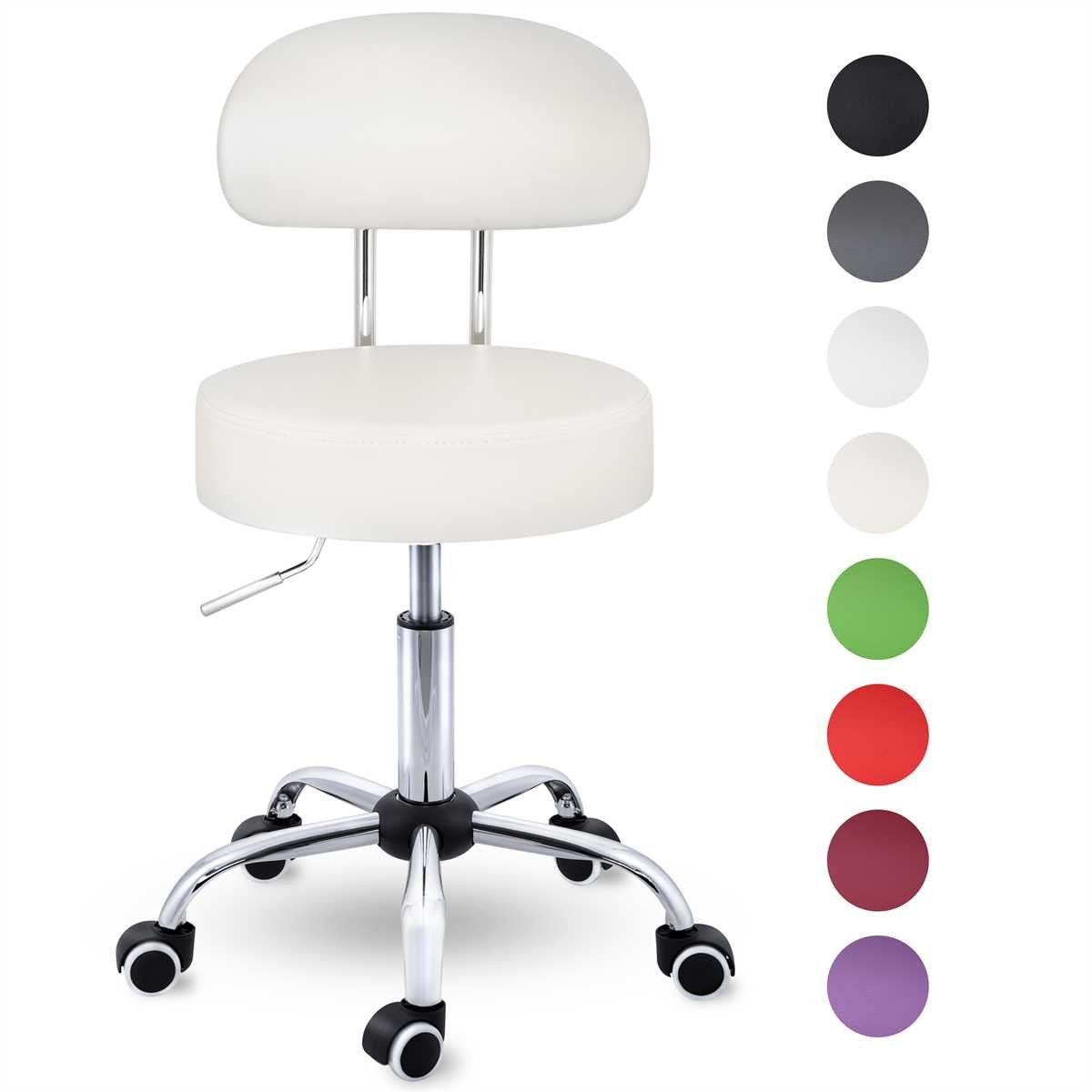 TRESKO Drehhocker Rollhocker mit Lehne, Arbeitshocker günstig online kaufen