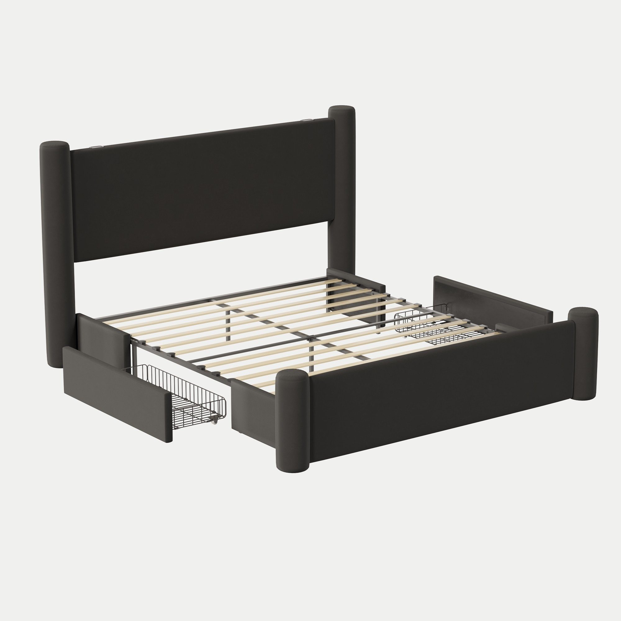 LVHOM Polsterbett 140x200cm/160x200cm Bettgestell, Doppelbett/Straumbett/Fu günstig online kaufen