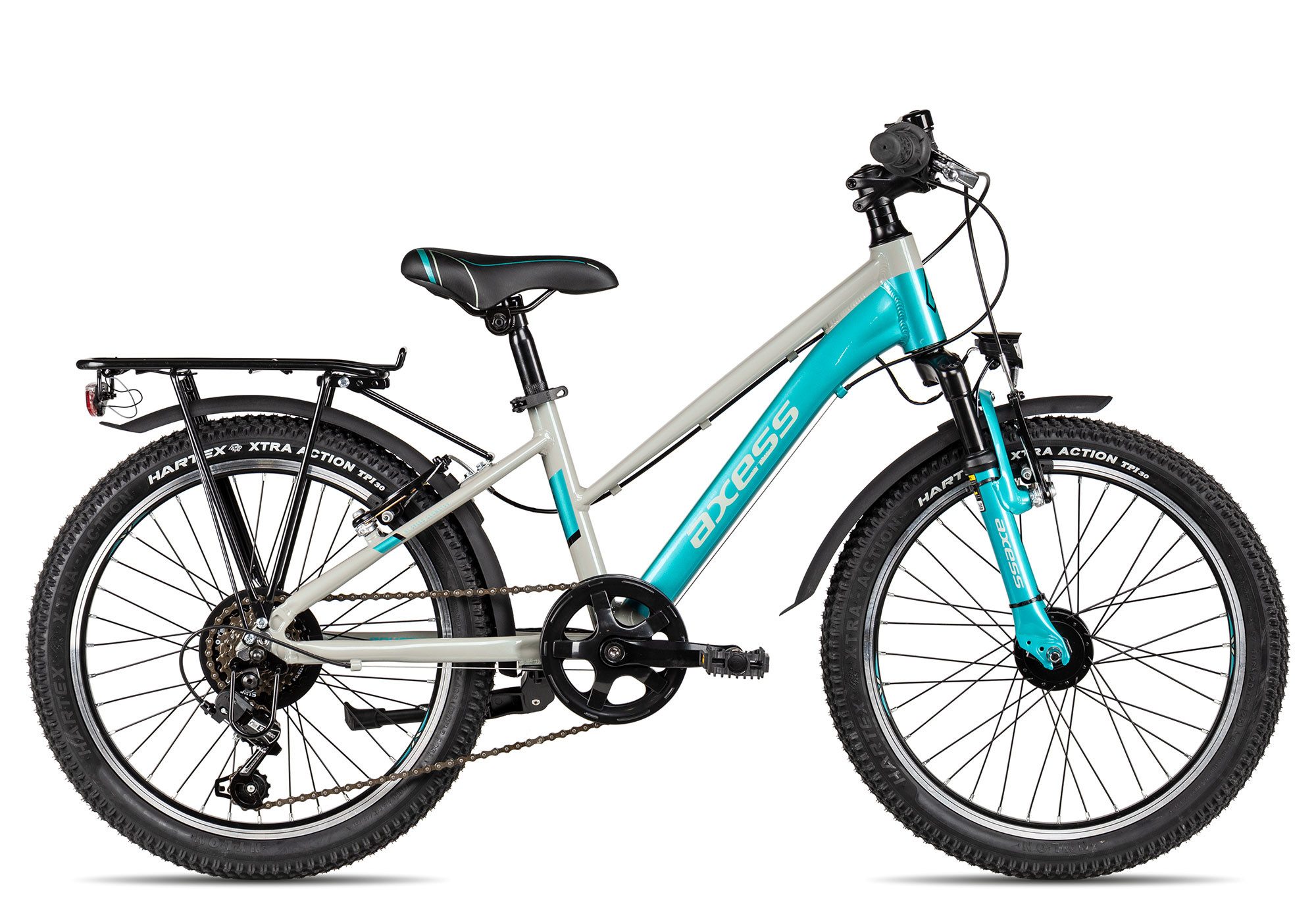 Axess Kinderfahrrad Axess Adventure 6 20 Trapez, 6 Gang Shimano Tourney 6 Schaltwerk, Kettenschaltung, Straßenausstattung schwarz/grau