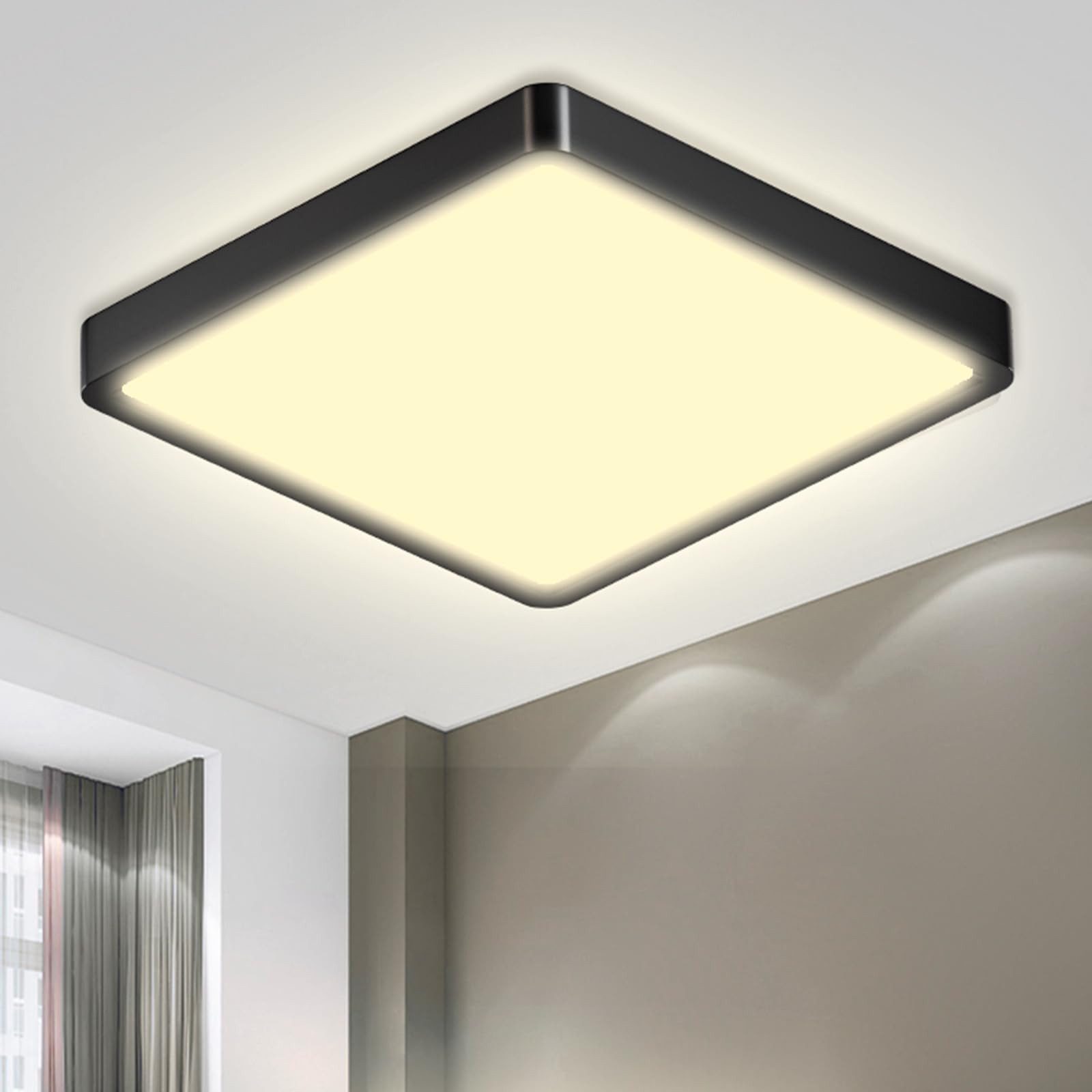 LQWELL LED Deckenleuchte Quadrat Flach LED günstig online kaufen