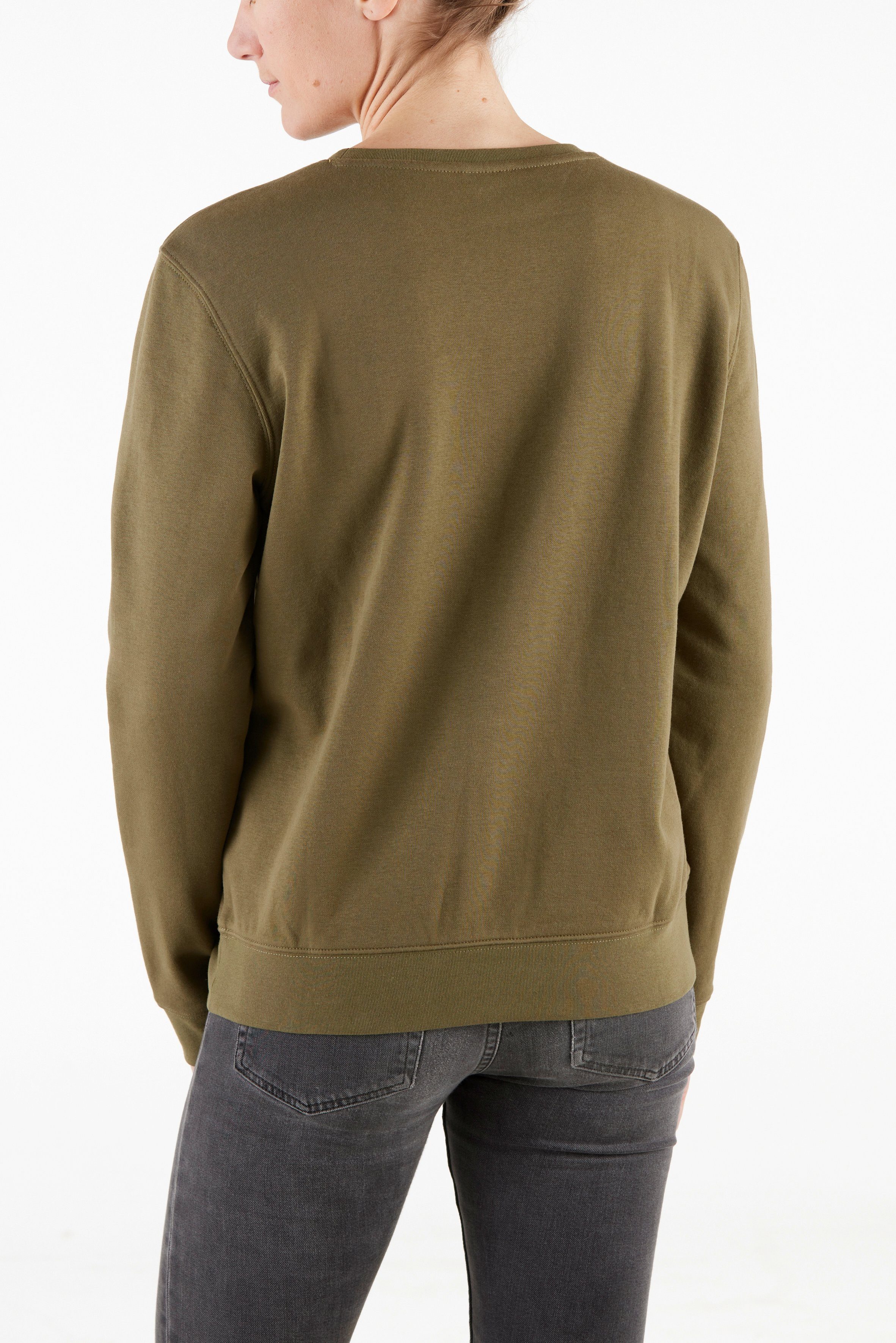 Northern Country Sweatshirt für Damen sich trägt leicht soften locker aus Olive Baumwollmix, Dusty und