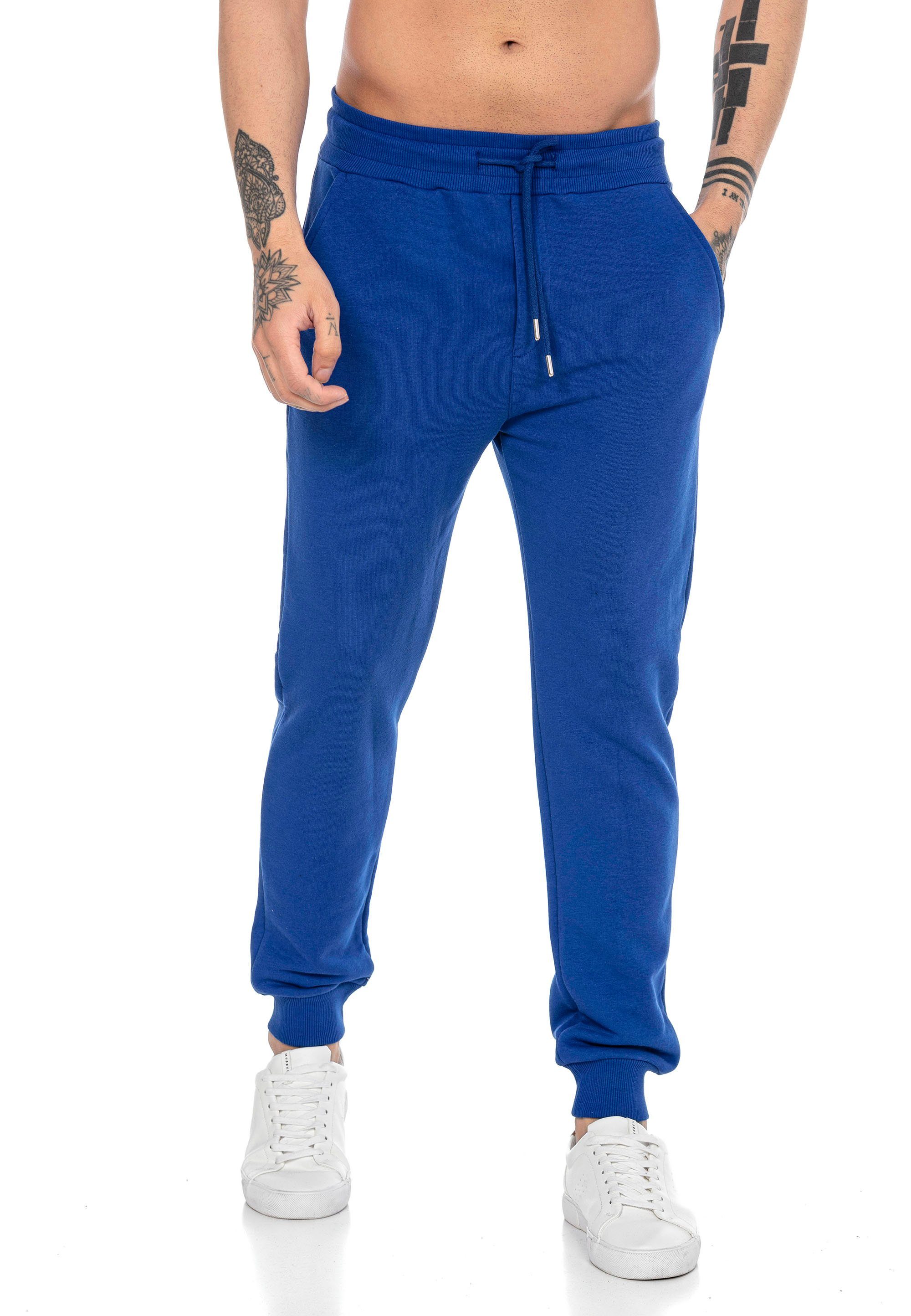 RedBridge Jogginghose mit Brandlogo High Quality Jogger elastischer Bund Saxeblau | Jogginghosen