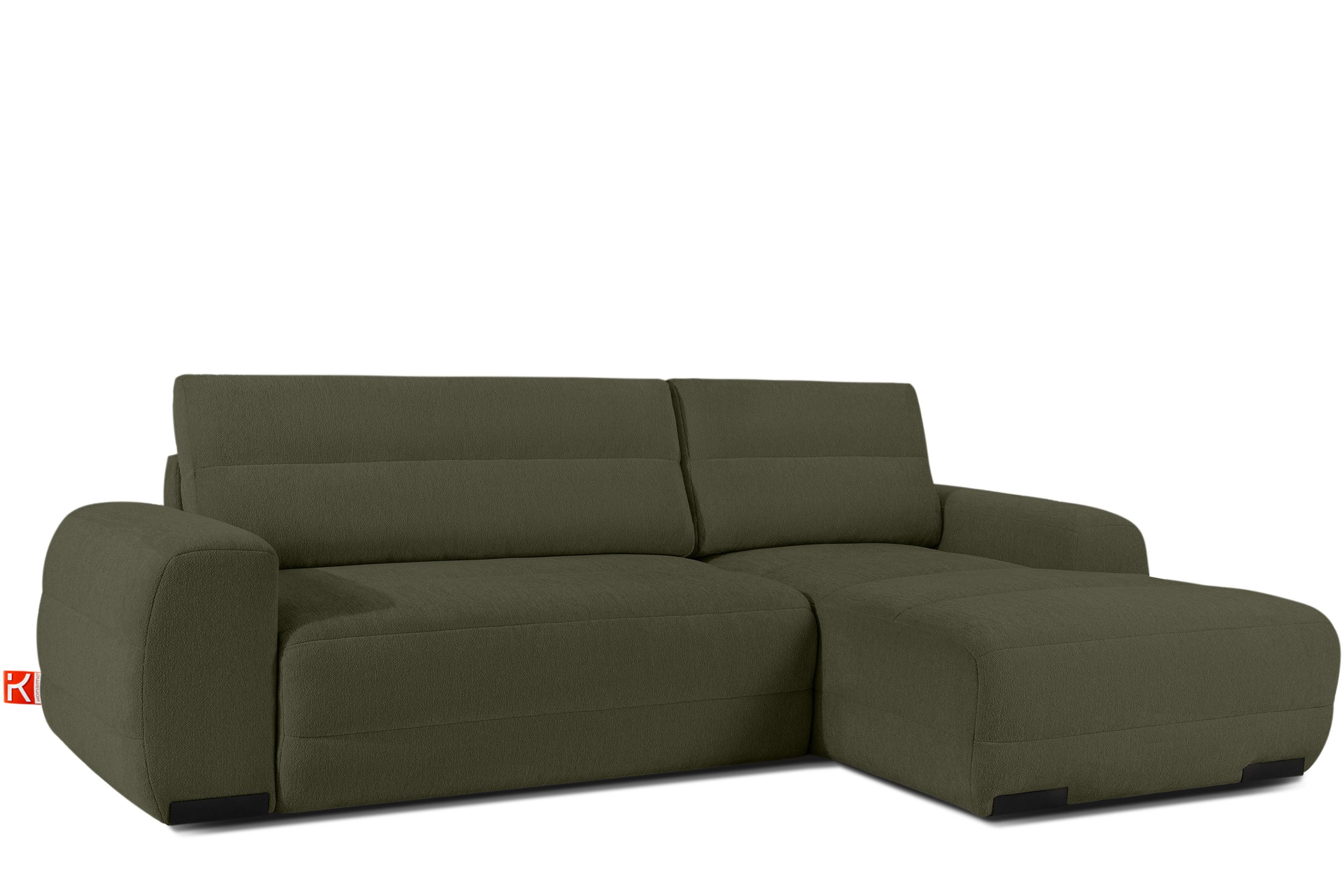KONSIMO® Ecksofa BLUME L-Form, Schlafsofa, hergestellt in der EU, Rechts Ecksofa, Eckcouch mit Schlaffunktion und Bettkasten, hochwertiger Wellenfeder
