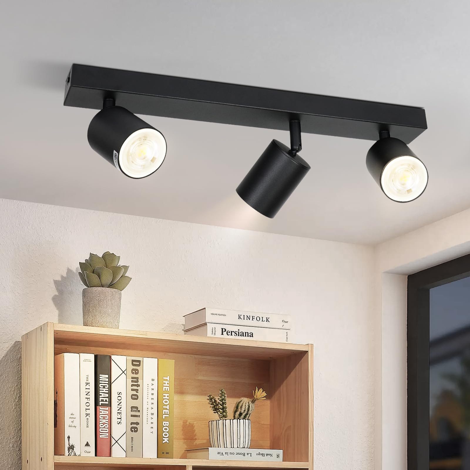 Nettlife Deckenstrahler Deckenstrahler GU10 Rechteckig 4flammig Schwarz, Sc günstig online kaufen