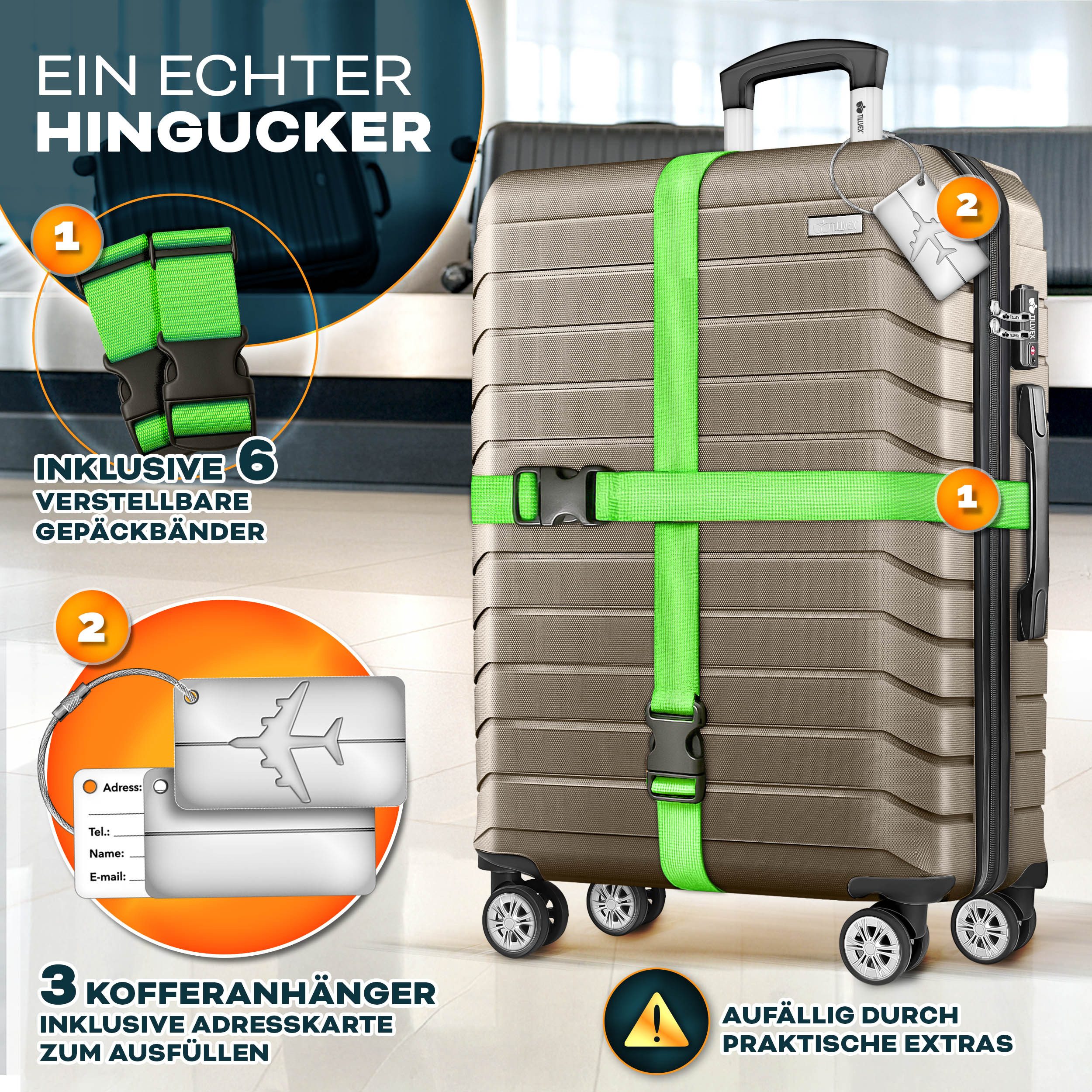 tillvex Trolleyset tillvex® Reisekoffer Set Koffer Hartschale Trolley Koffe günstig online kaufen