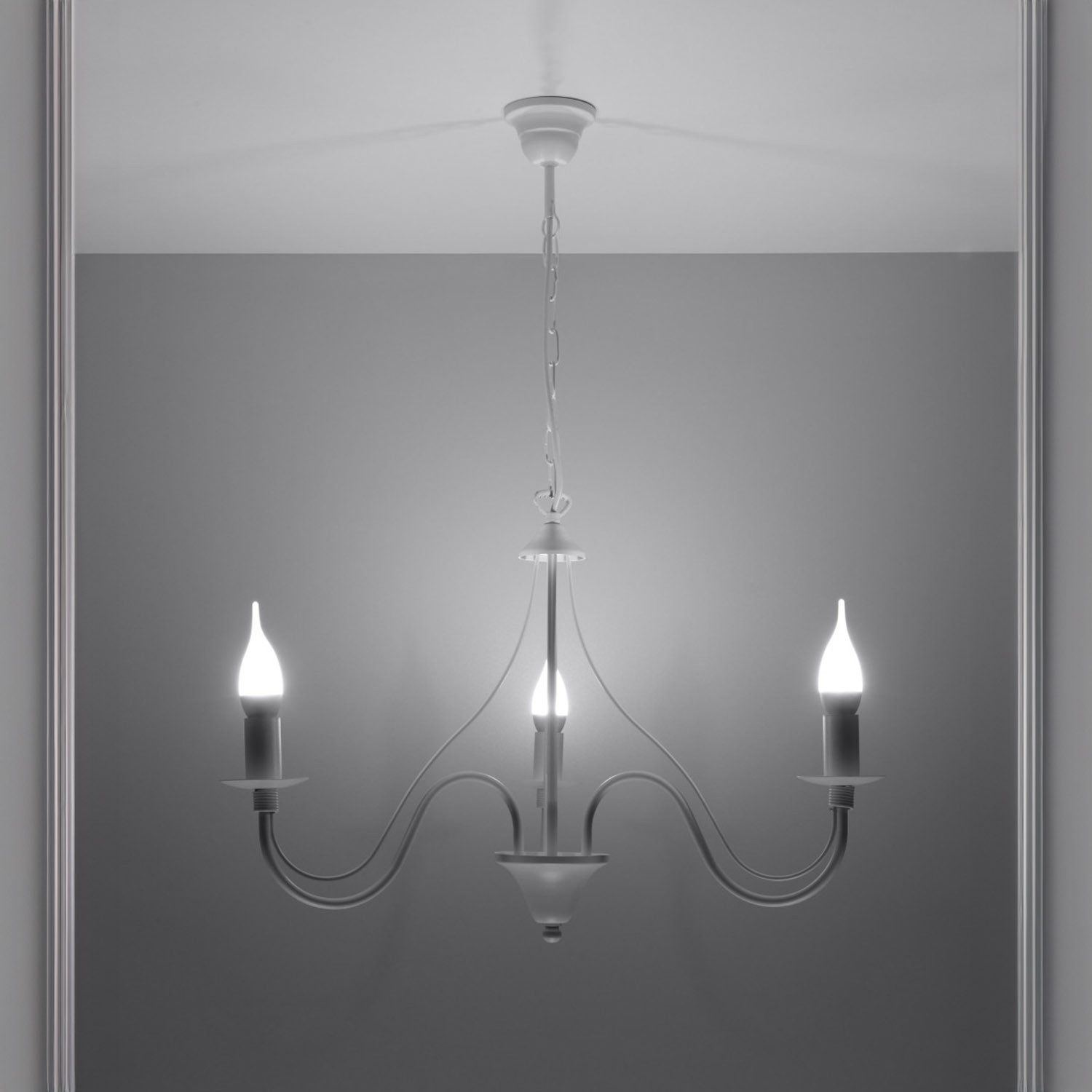 Licht-Erlebnisse Kronleuchter FIORANO, ohne Leuchtmittel, Weißer Pendelleuchte rustikal Landhaus Stil nostalgisch Hängeleuchte – Bild 4 von 4