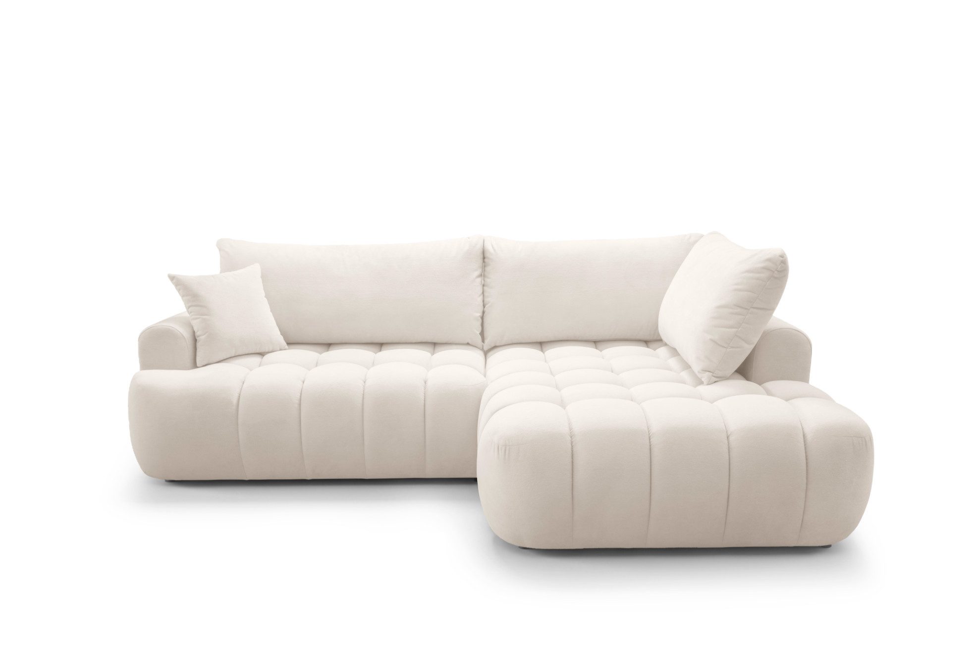 Home Collective Ecksofa Sofa Couch mit Schlaffunktion & Bettkasten Schlafsofa, 265x177 cm, weicher Stoff, modernes Design in L-Form, inklusive Kissen Beige
