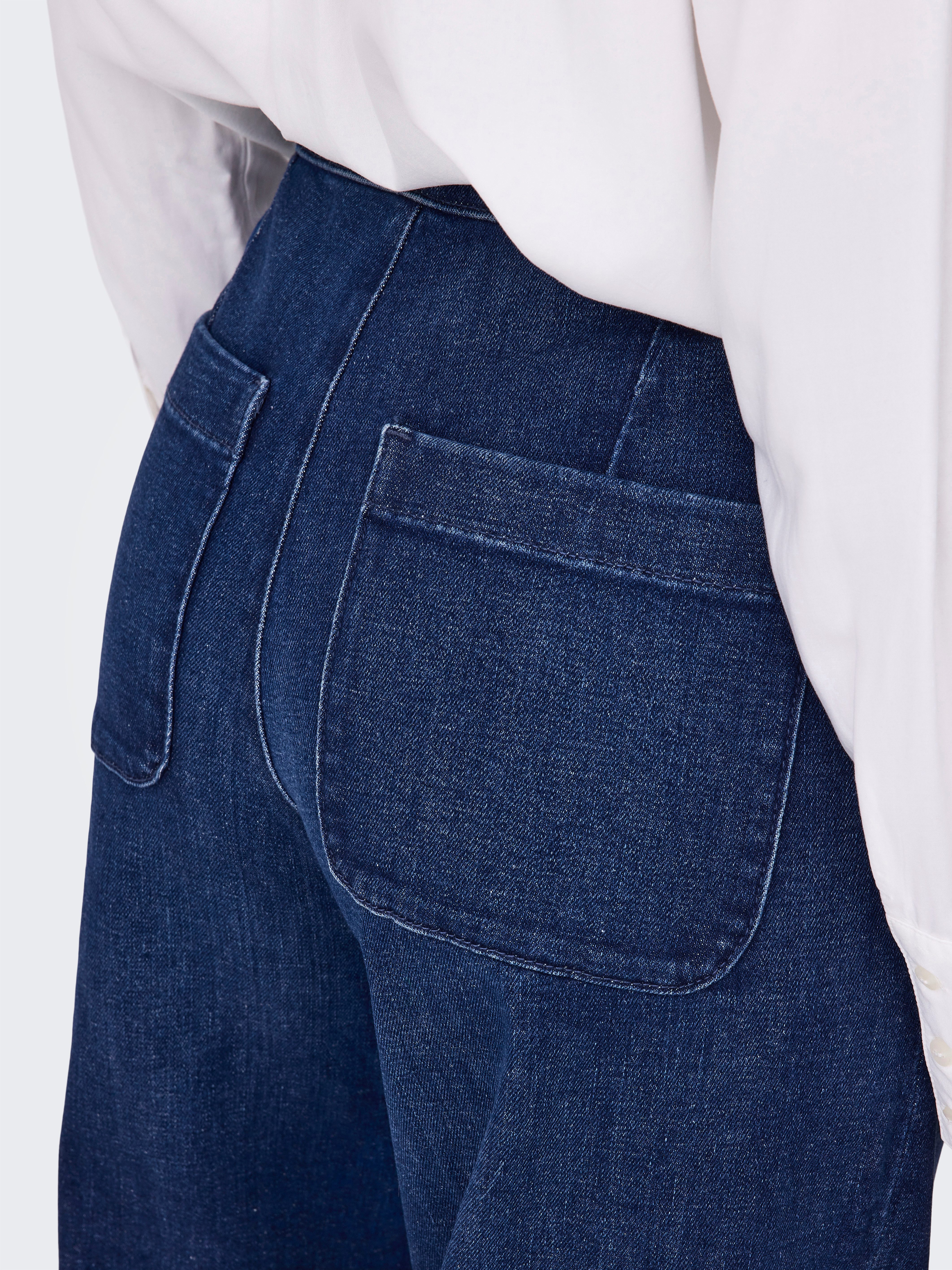 ONLY High-waist-Jeans ONLMADISON HW BUTTON WIDE DNM GEN533NOOS sanft gewaschener dunkler Denim-Look