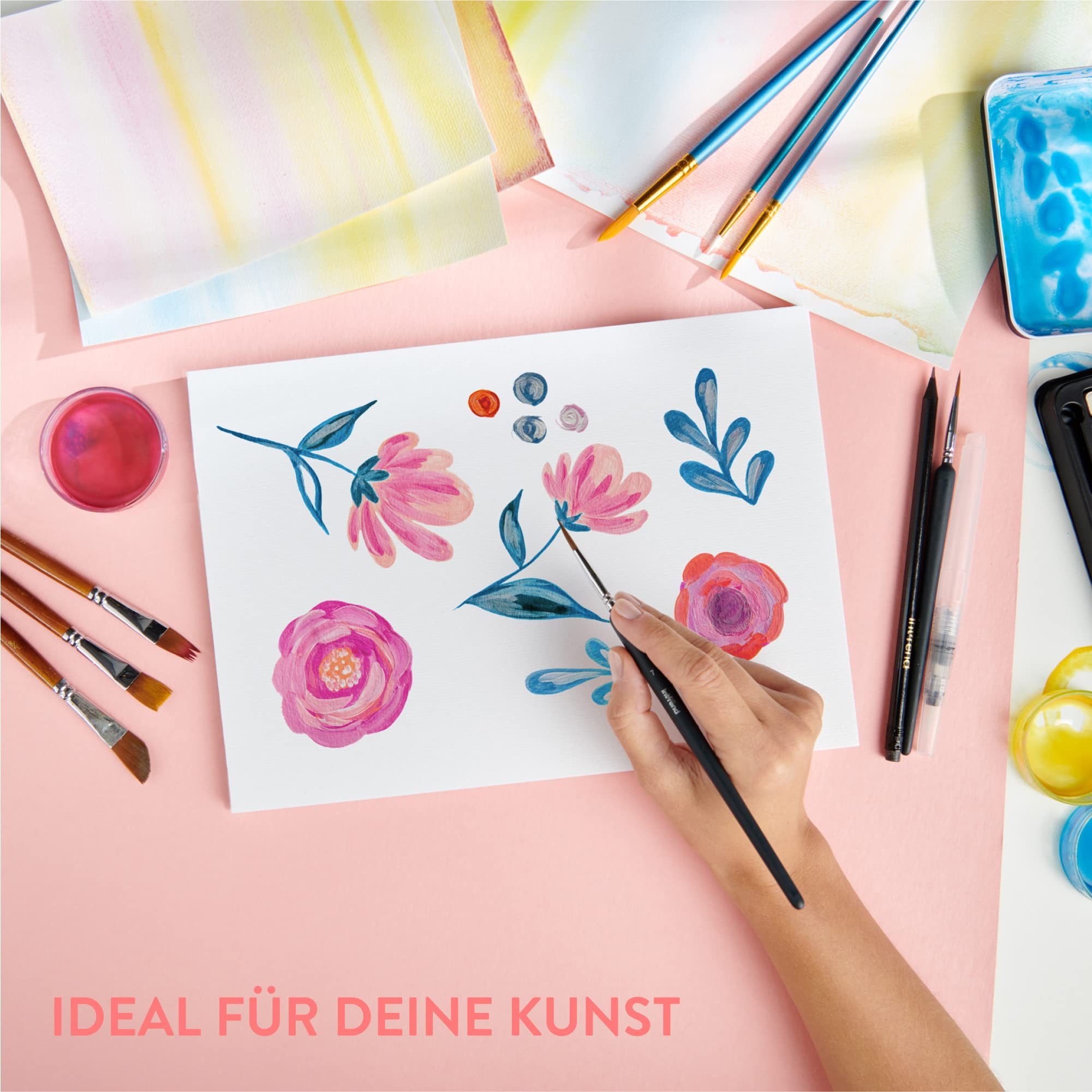 int!rend Aquarellblock int!rend Aquarellblock A3 300g 20 Blatt mit Pinsel – Bild 2 von 5