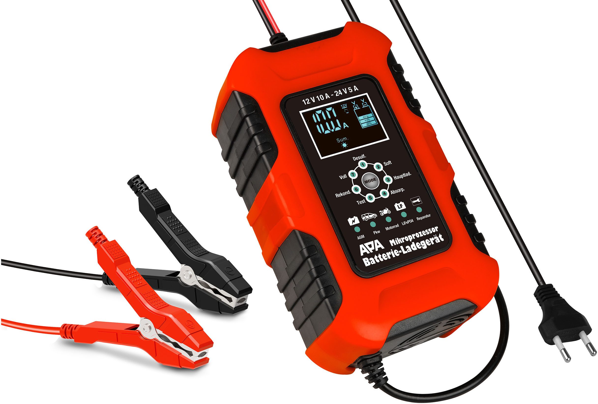 Batterieladegerät 12 / 24 V 10 A Autobatterie-Ladegerät