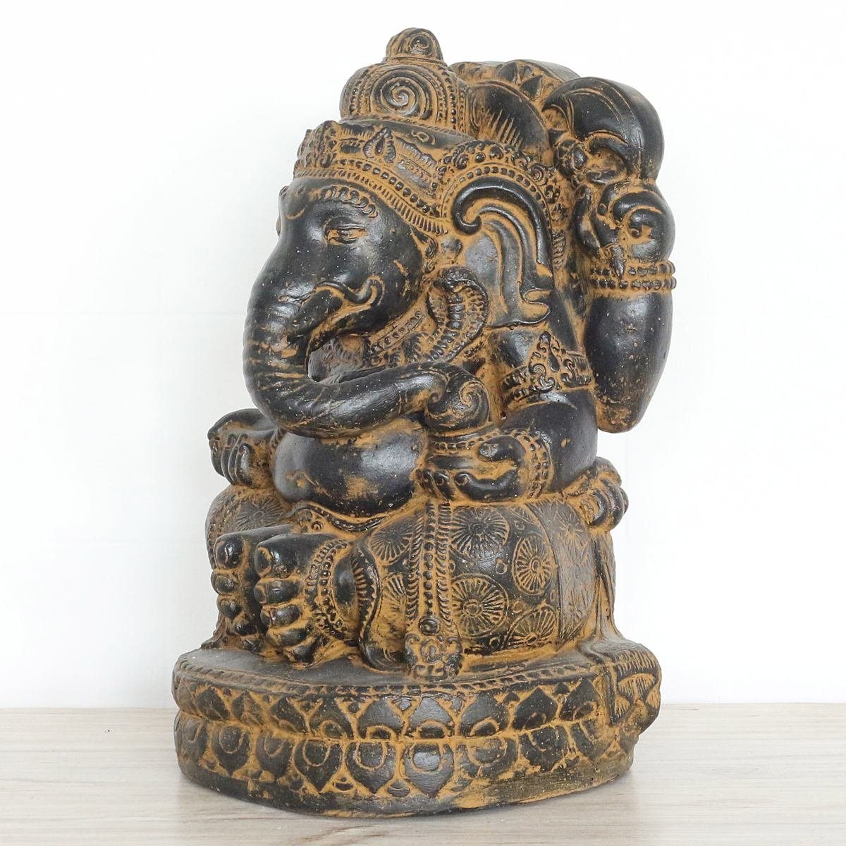 Oriental Galerie 45 cm St), traditionelle (1 Ursprungsland in Antik Beton Herstellung Figur Finish Ganesha Handarbeit Dekofigur im