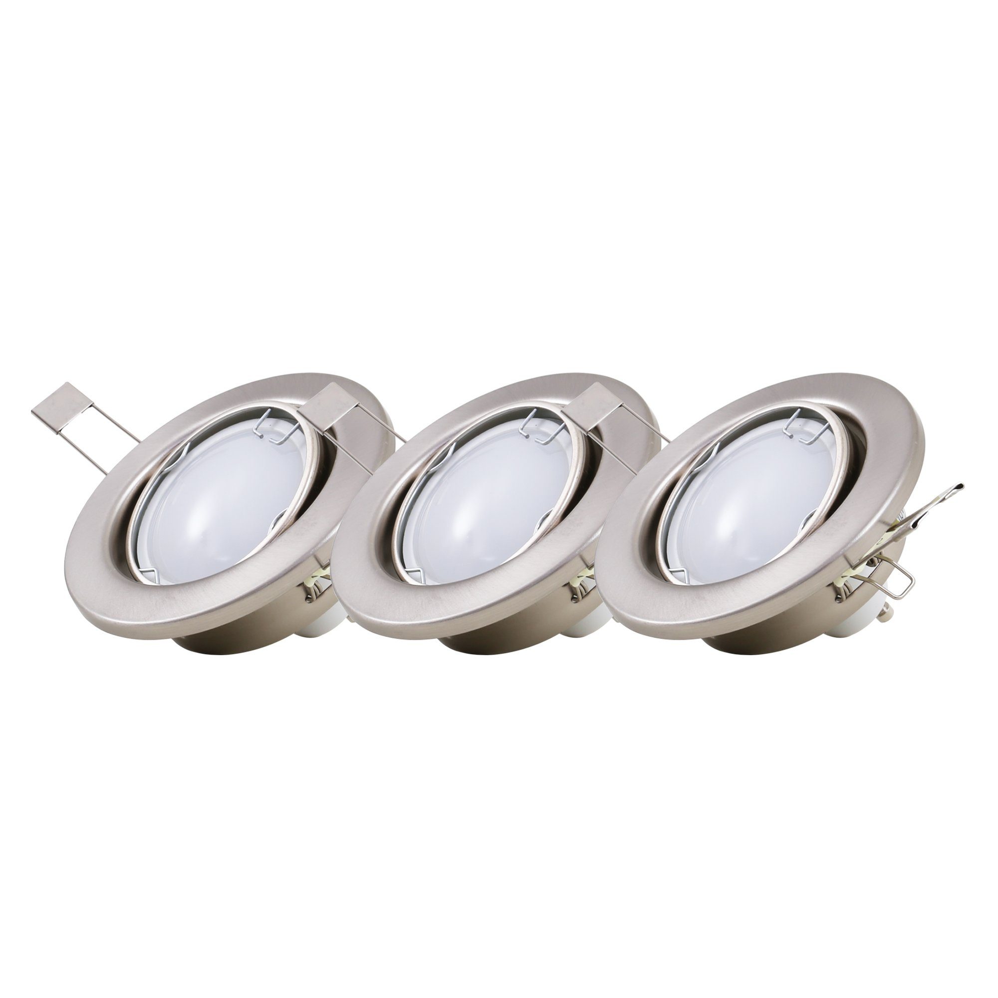 Briloner Leuchten LED Ø schwenkbar, Set Einbauleuchten IP23 Warmweiß, schwenkbar LED 8,6cm Einbauleuchte 7221-032, 3er wechselbar