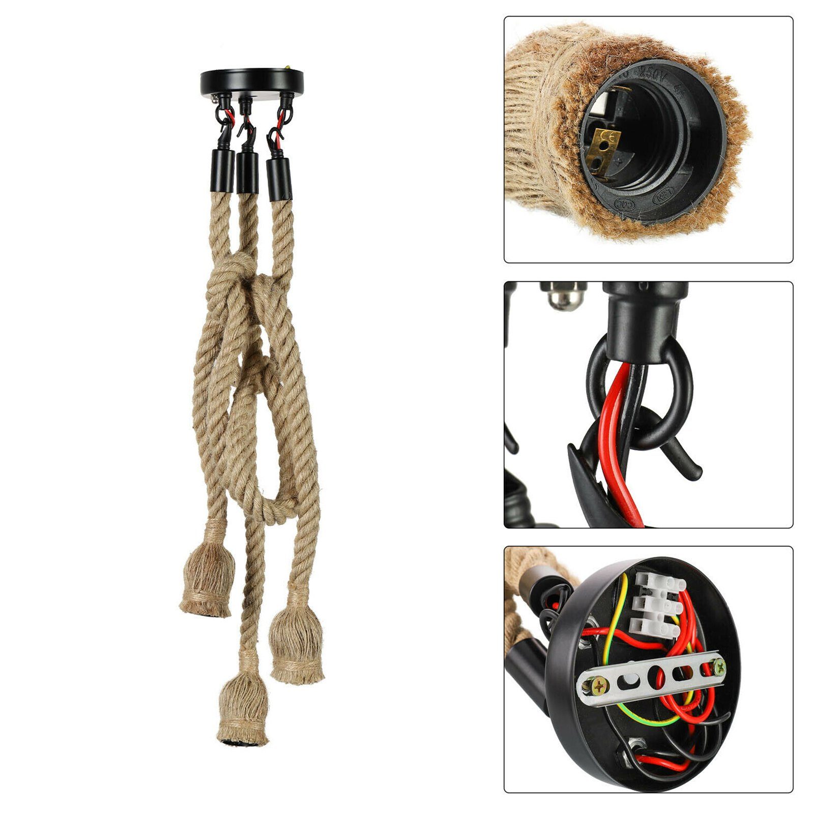 TWSOUL Hängedekoration Sisalseil-Kronleuchter, Dekorative LampenFür,Esszimm günstig online kaufen