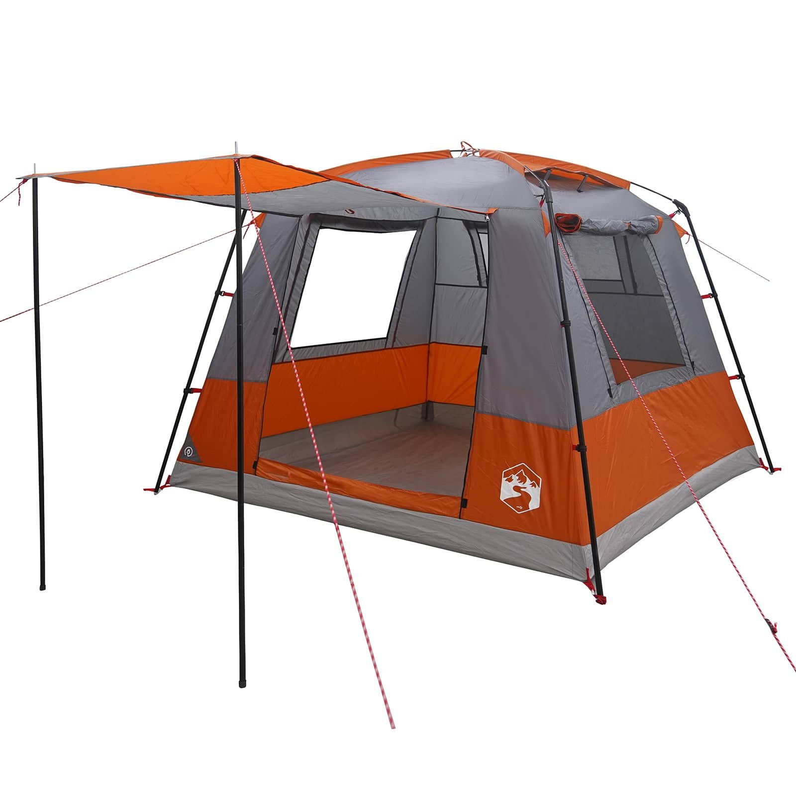 vidaXL Kuppelzelt Partyzelt 10 Personen Grau und Orange, (1 tlg)
