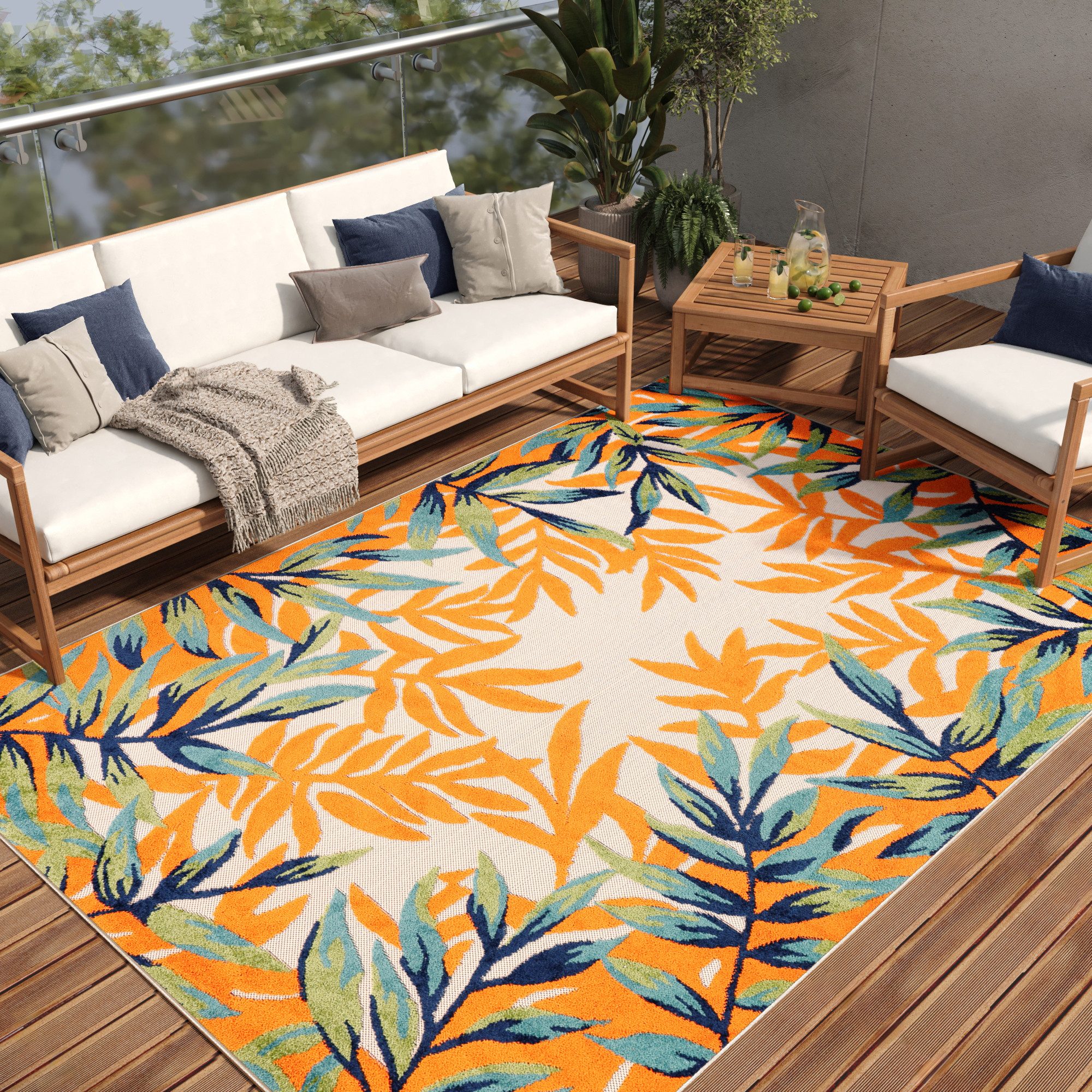 Tapiso Outdoorteppich PATIO, rechteckig, Höhe: 6 mm, In- & Outdoorteppich, Pflegeleicht für Garten, Terrasse, Balkon, Küche
