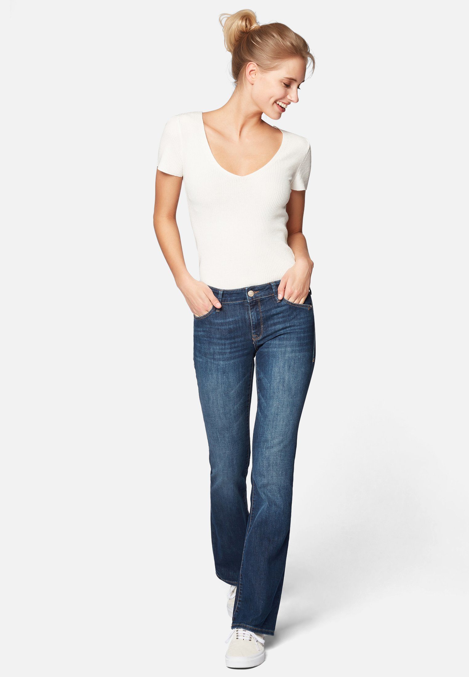 Mavi Bootcut-Jeans BELLA MID RISE Leicht ausgestelltes Bein