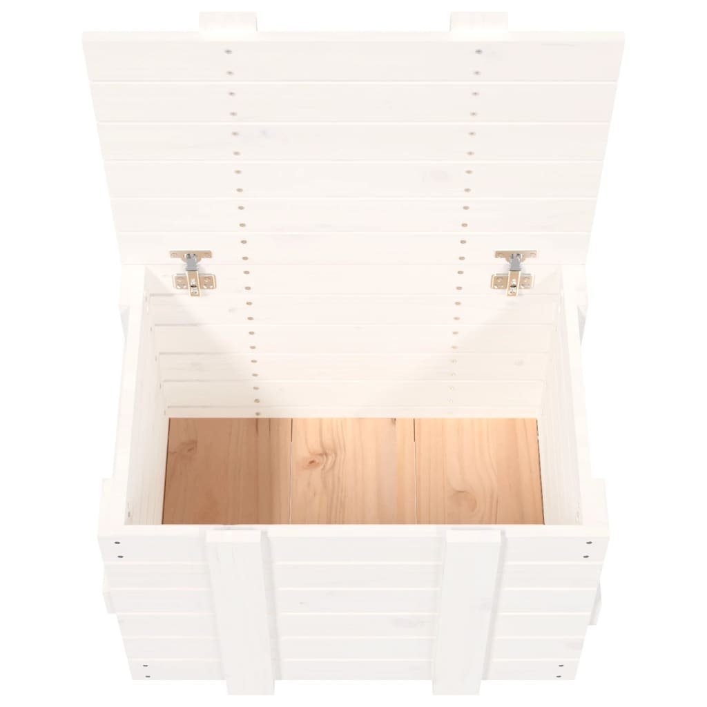Weiß St) Aufbewahrungsbox vidaXL Massivholz Kiefer Truhe (1 58x40,5x42 cm