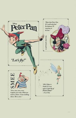 Komar Leinwandbild Keilrahmenbild - Peter Pan Let´s Fly! - Größe 40 x 60 cm, Disney (1 St)