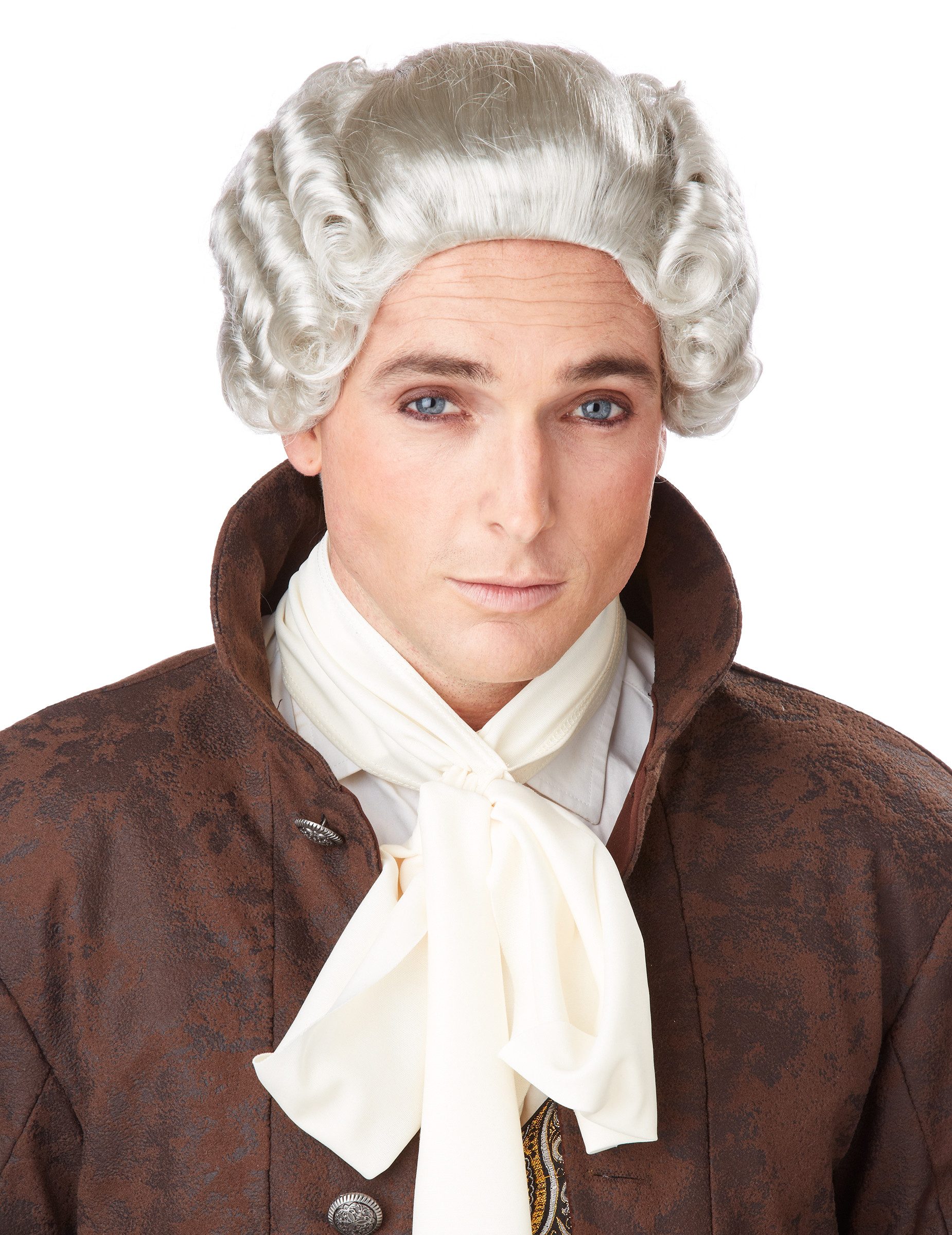 California Costumes Kostüm Barock Herren-Perücke Edelmann grau