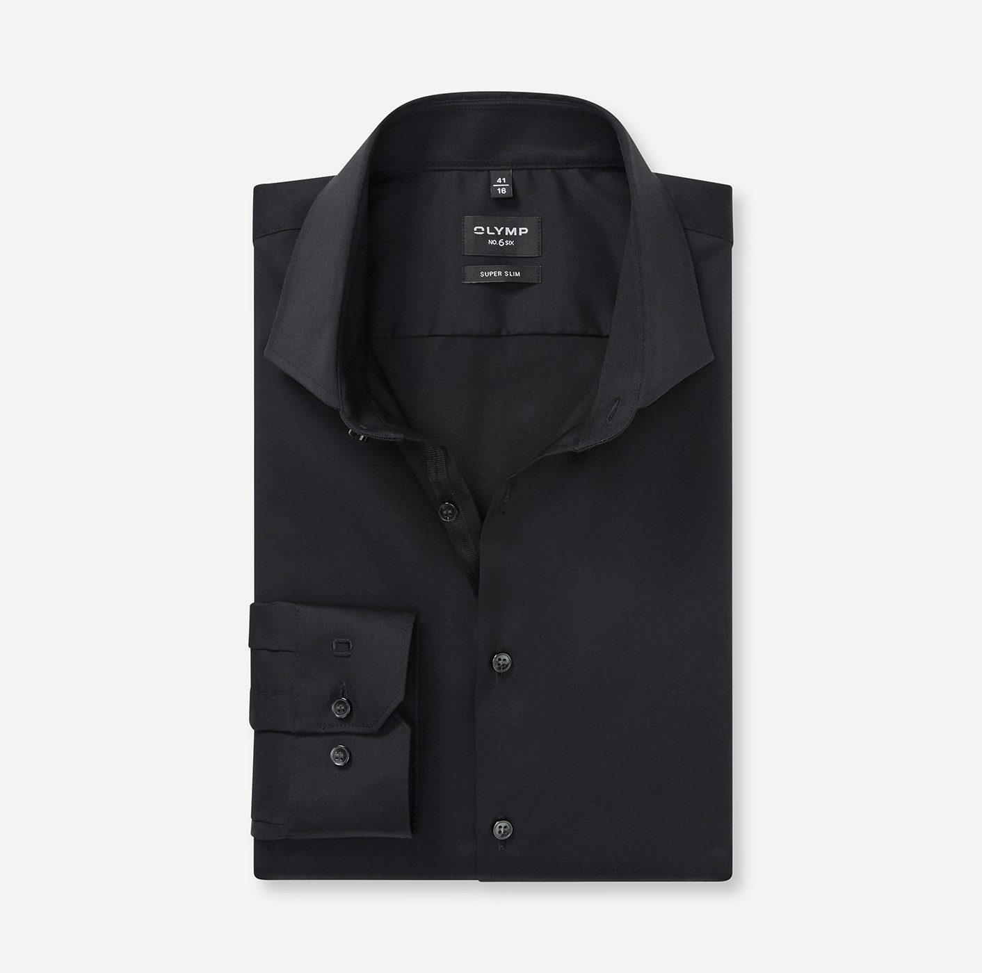 OLYMP Langarmhemd No. Six Businesshemd, super slim, Royal-Kentkragen, unifarben