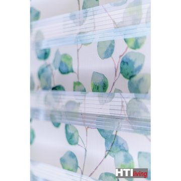 Doppelrollo Doppelrollo 45 x 150 Marisol Leaf 2er-Set, HTI-Living, halbtransparent, ohne Bohren, Klemmfix, Festmaß freihängend ohne Bohren Klemmfix
