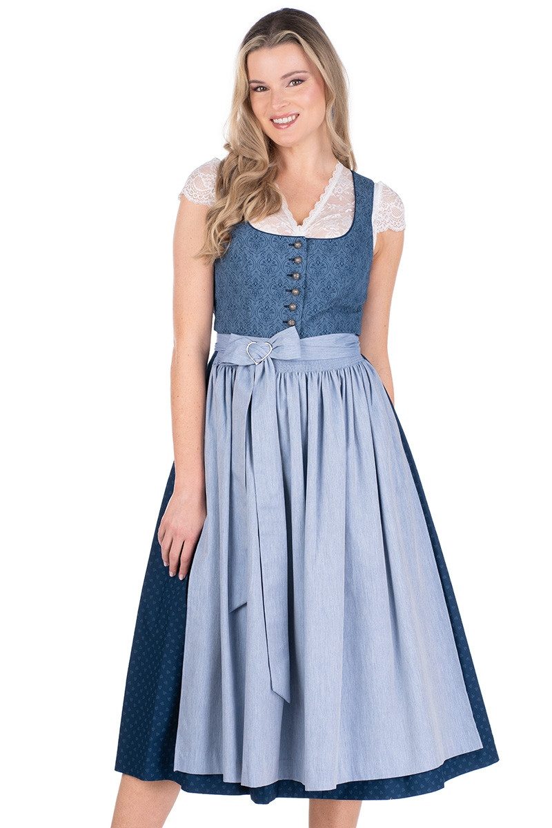Hammerschmid Dirndl Dirndl lang 2tlg. - KOFLERSEE - blau gemustert