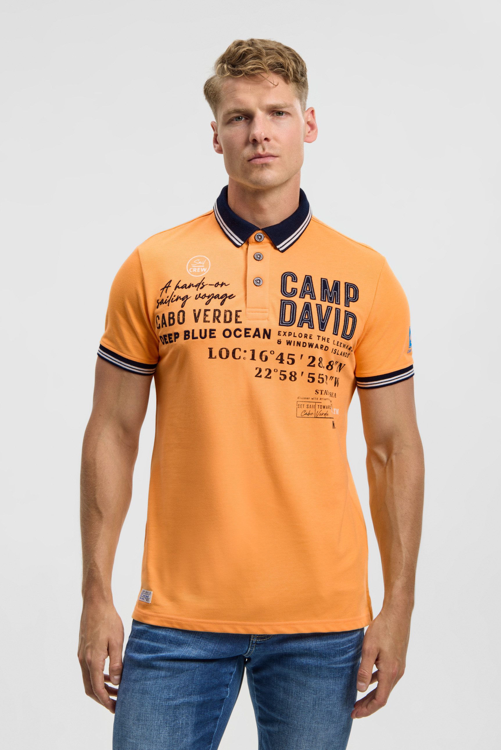 CAMP DAVID Poloshirt mit Seitenschlitze