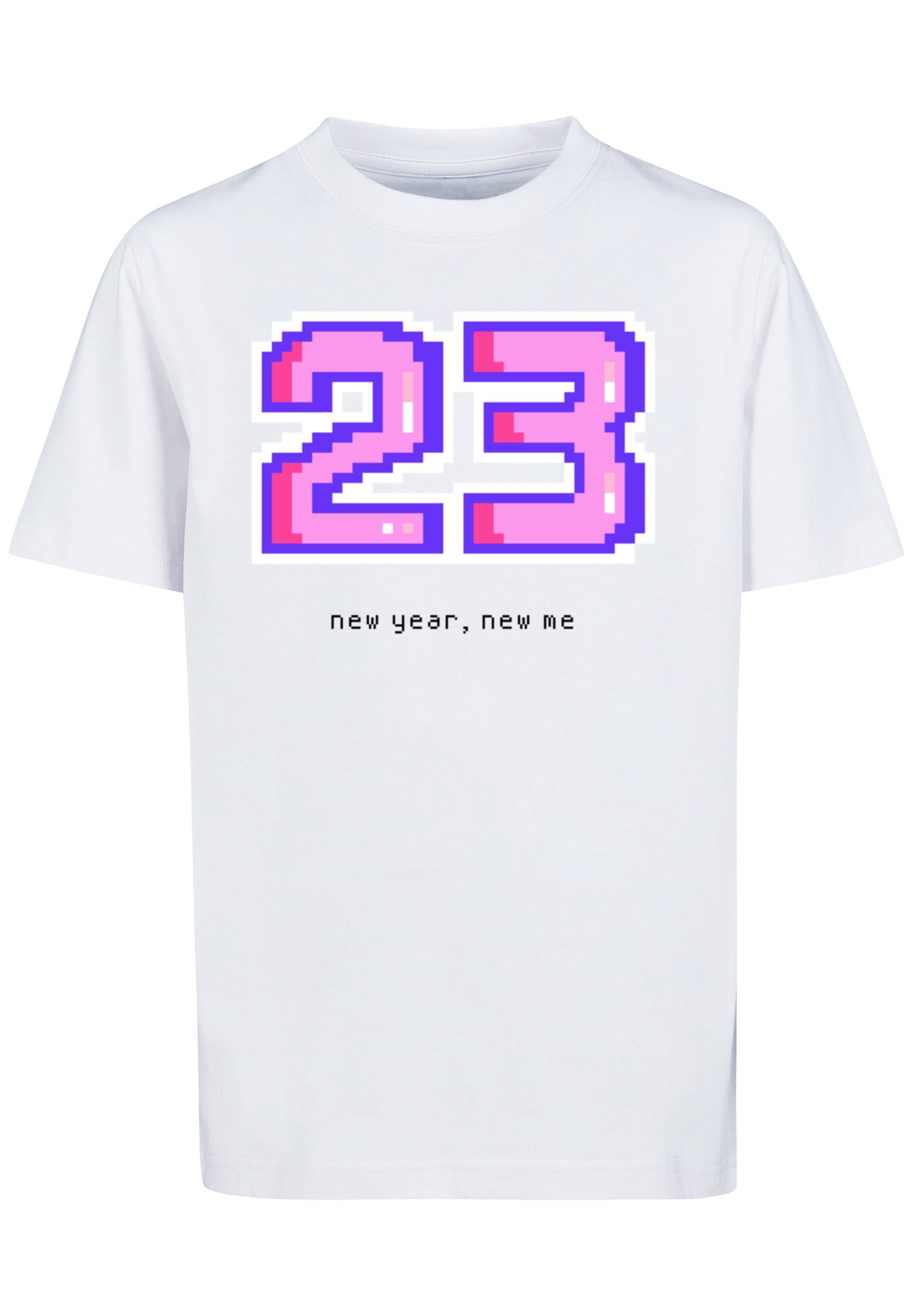Happy F4NT4STIC weiß Print People Only T-Shirt SIlvester Party