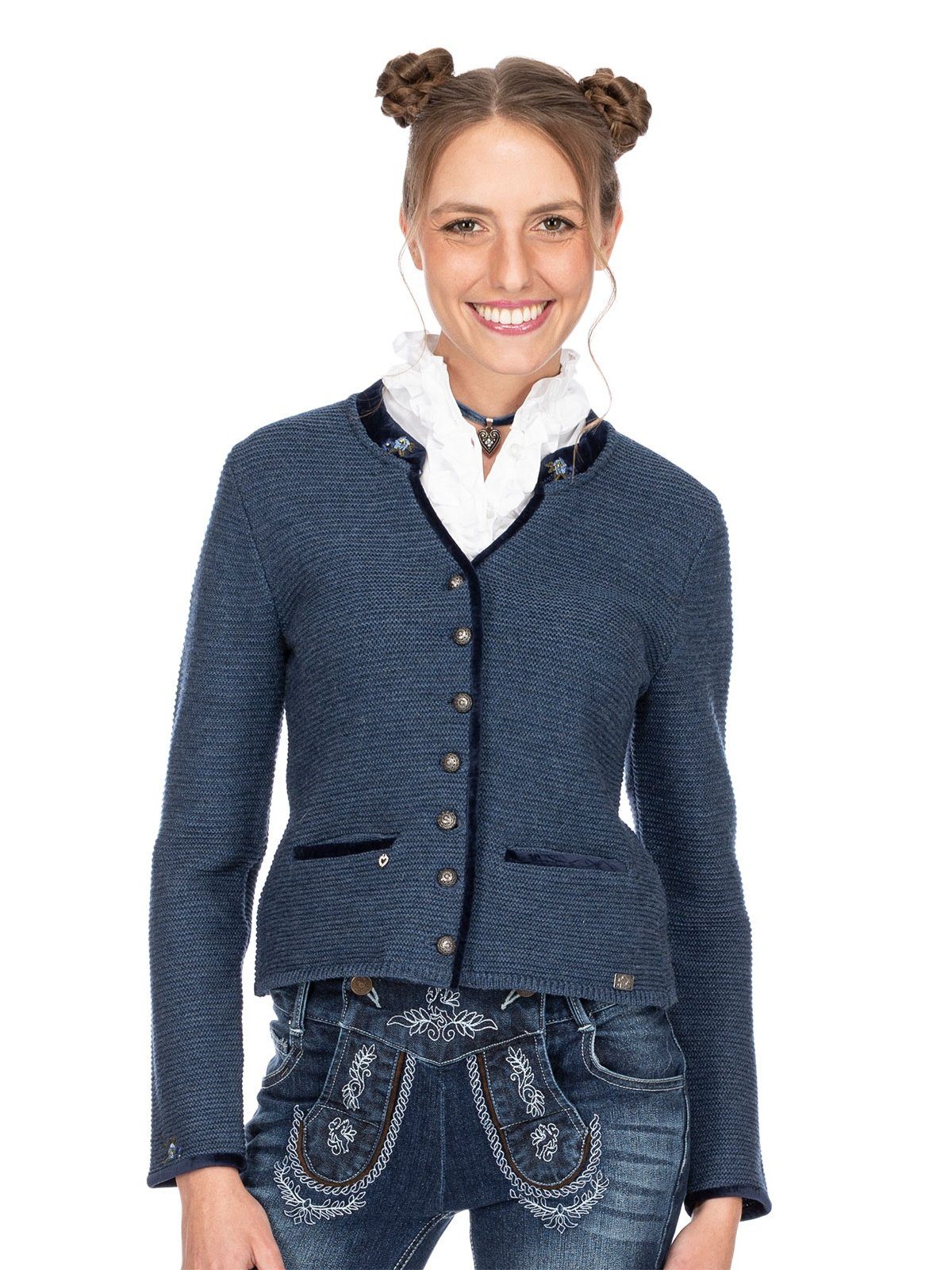 Strickjacke Spieth MALTA Wensky Trachten & Trachtenjacke jeansblau